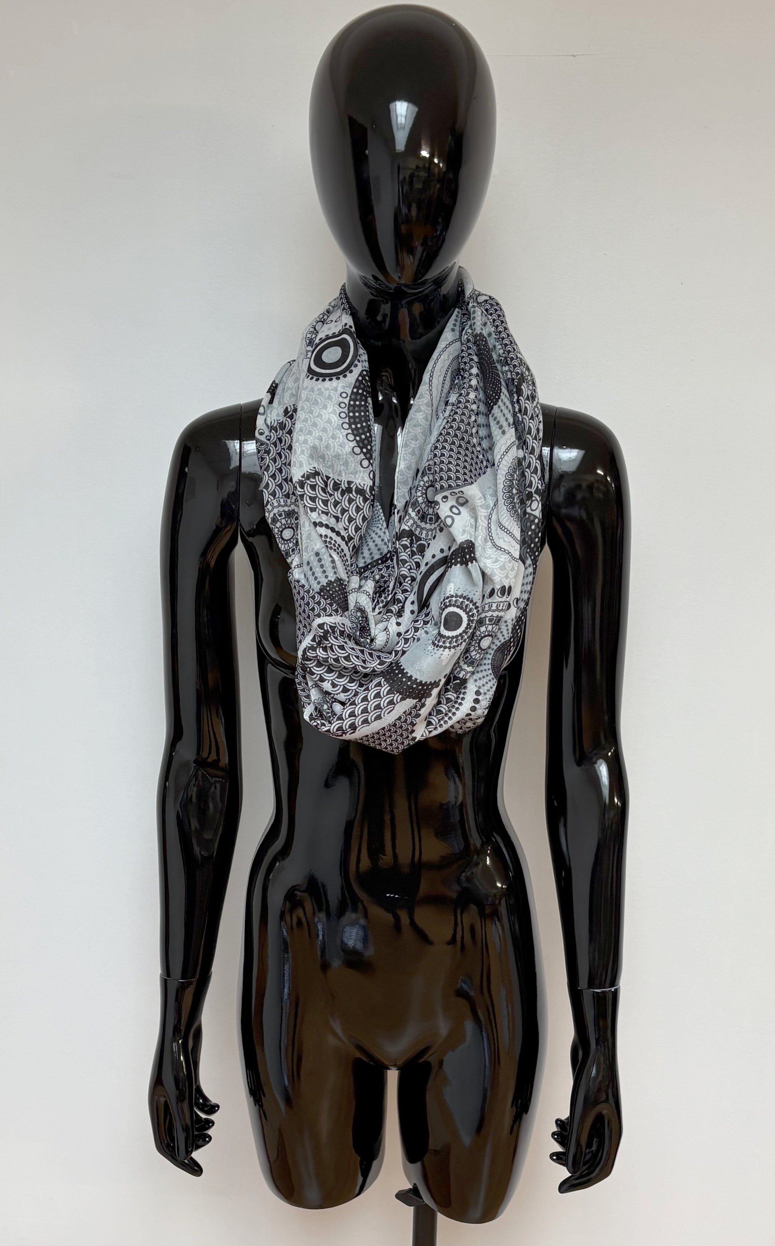 Echarpe à boucles pour dames avec motif foulard