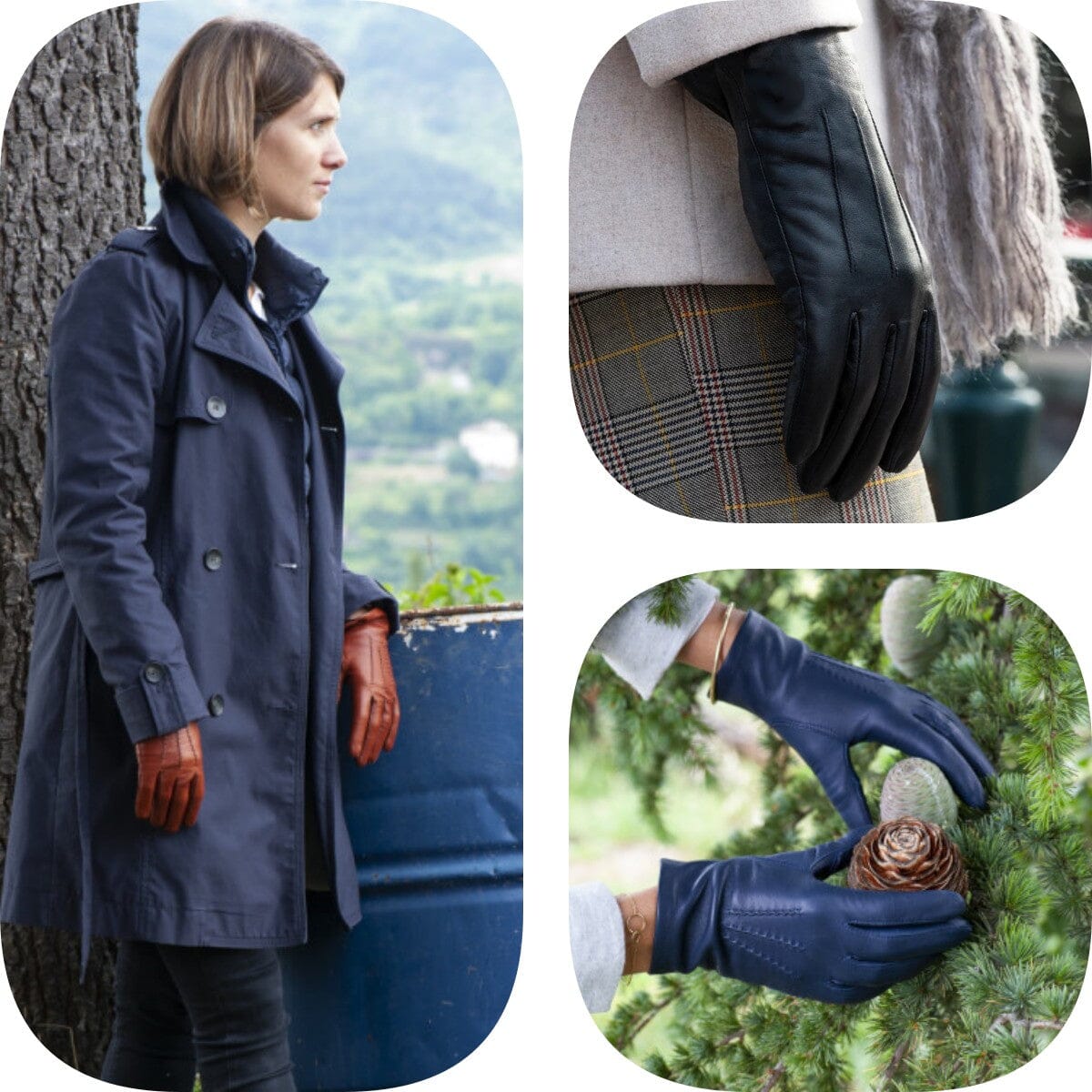 Moufles en Cuir Doublure intérieure Gant
