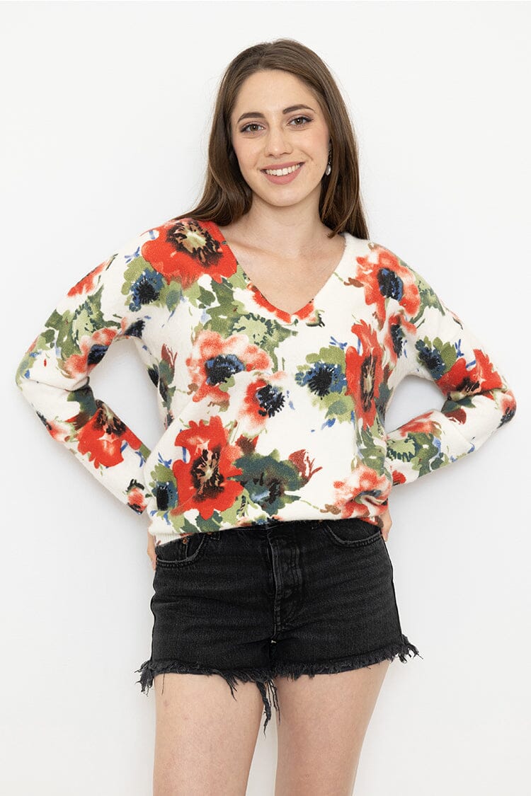 Pull fleuri femme pull