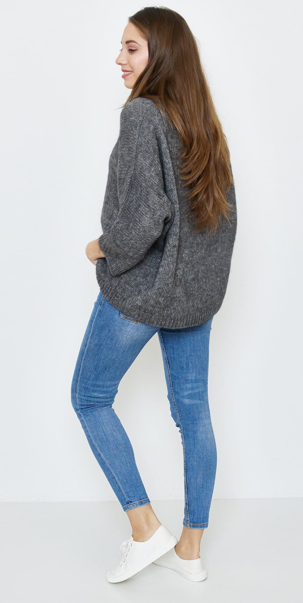 Pull tricoté mélange Mohair, Manches 3/4 (Taille Unique 38 à 44) pull