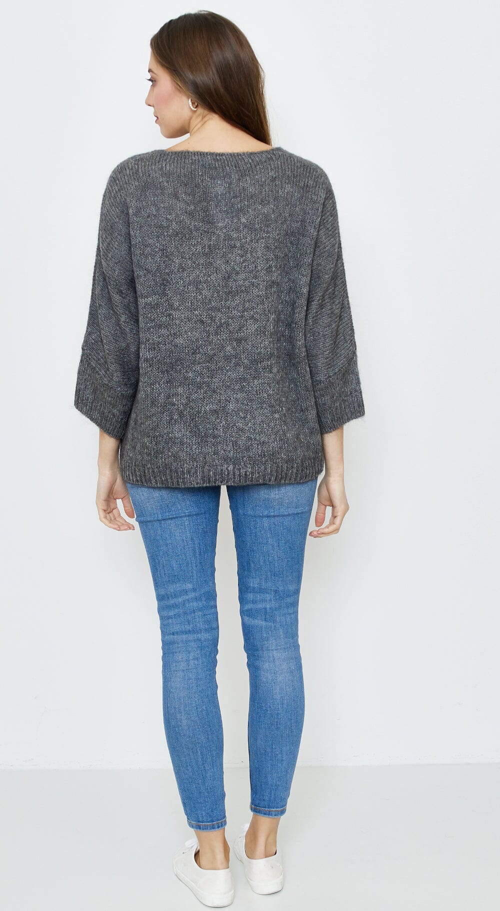 Pull tricoté mélange Mohair, Manches 3/4 (Taille Unique 38 à 44) pull