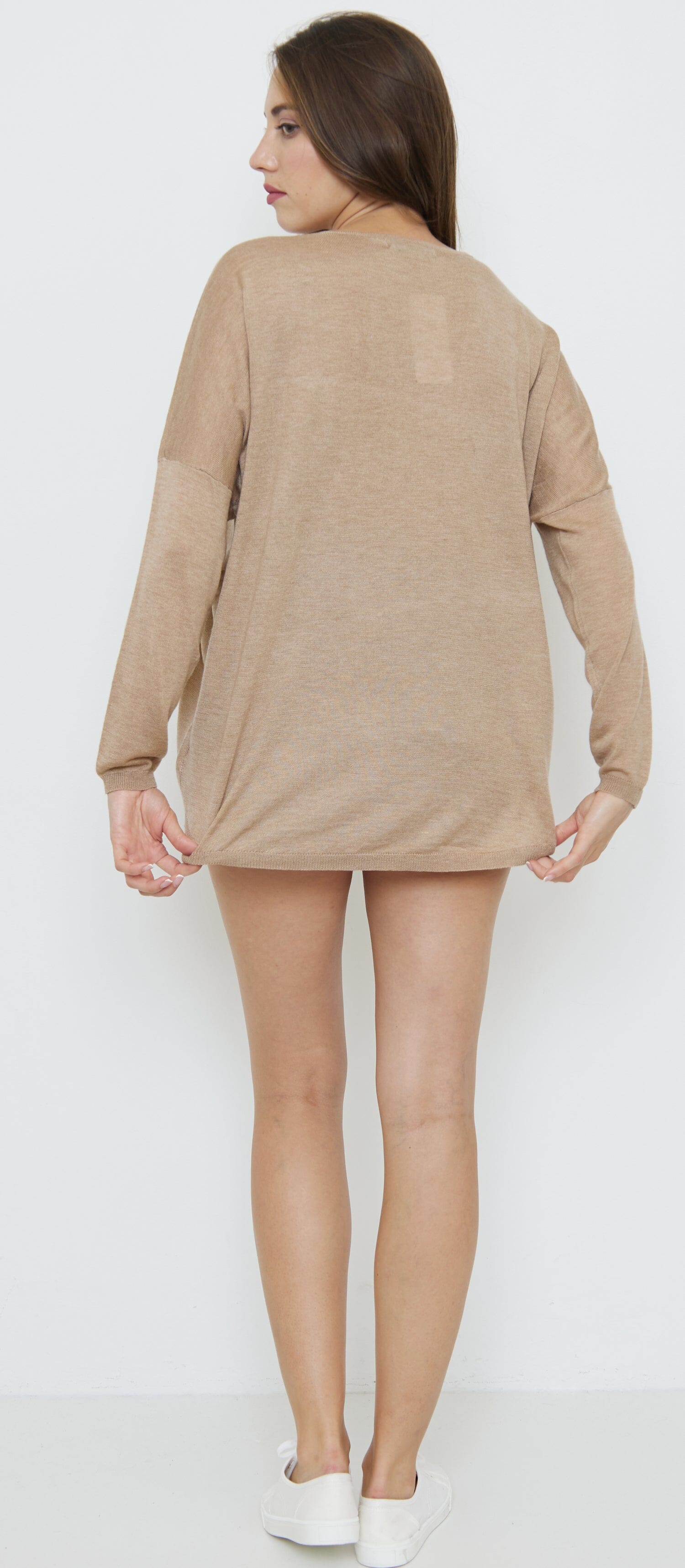 Pull à Col V mélange Laine Tricots (Taille Unique Convient pour 38 au 48) pull