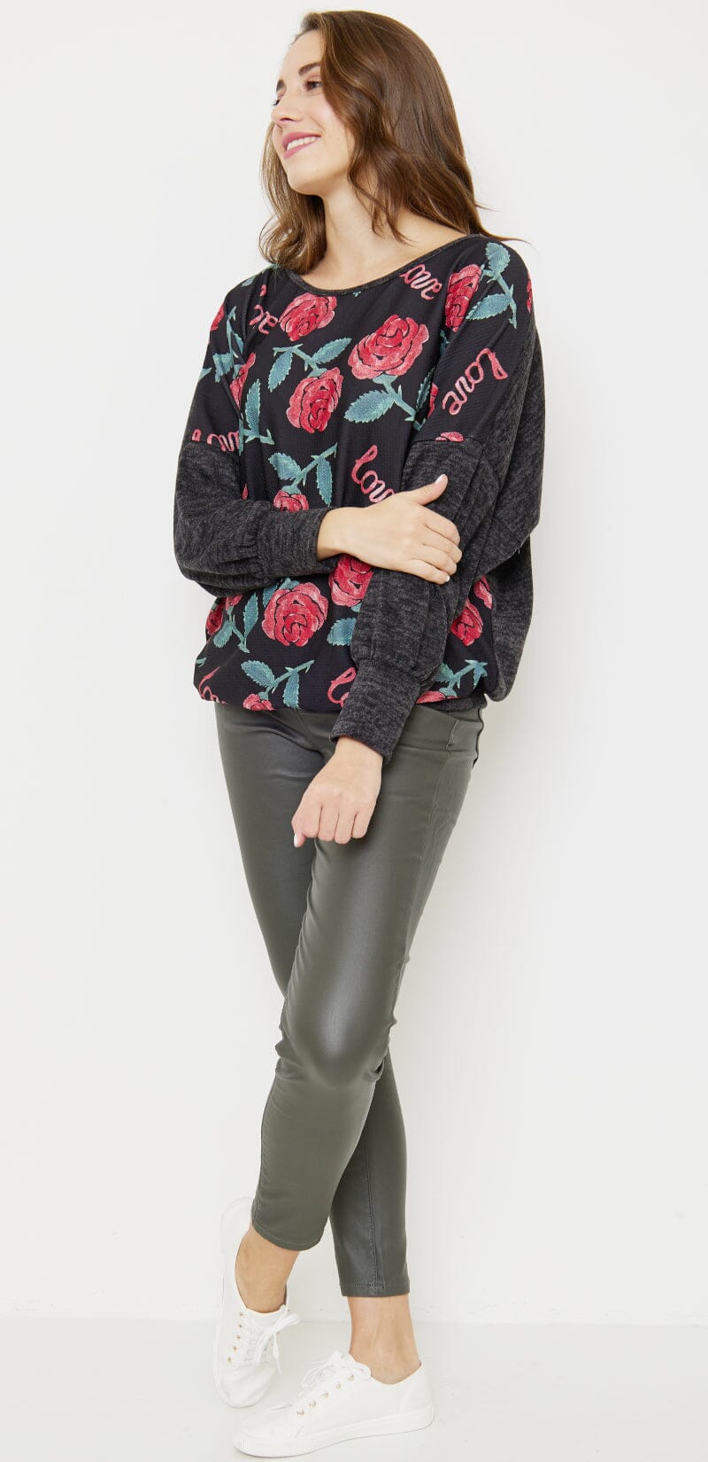 Sweat-Pull ample imprimé fleur sweat-pull