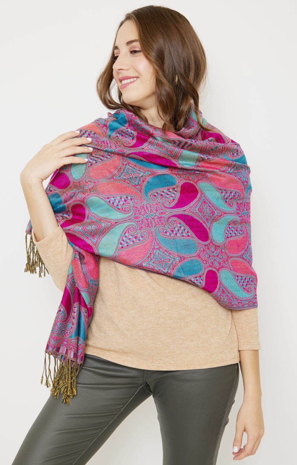 Plaid Pashmina foulard