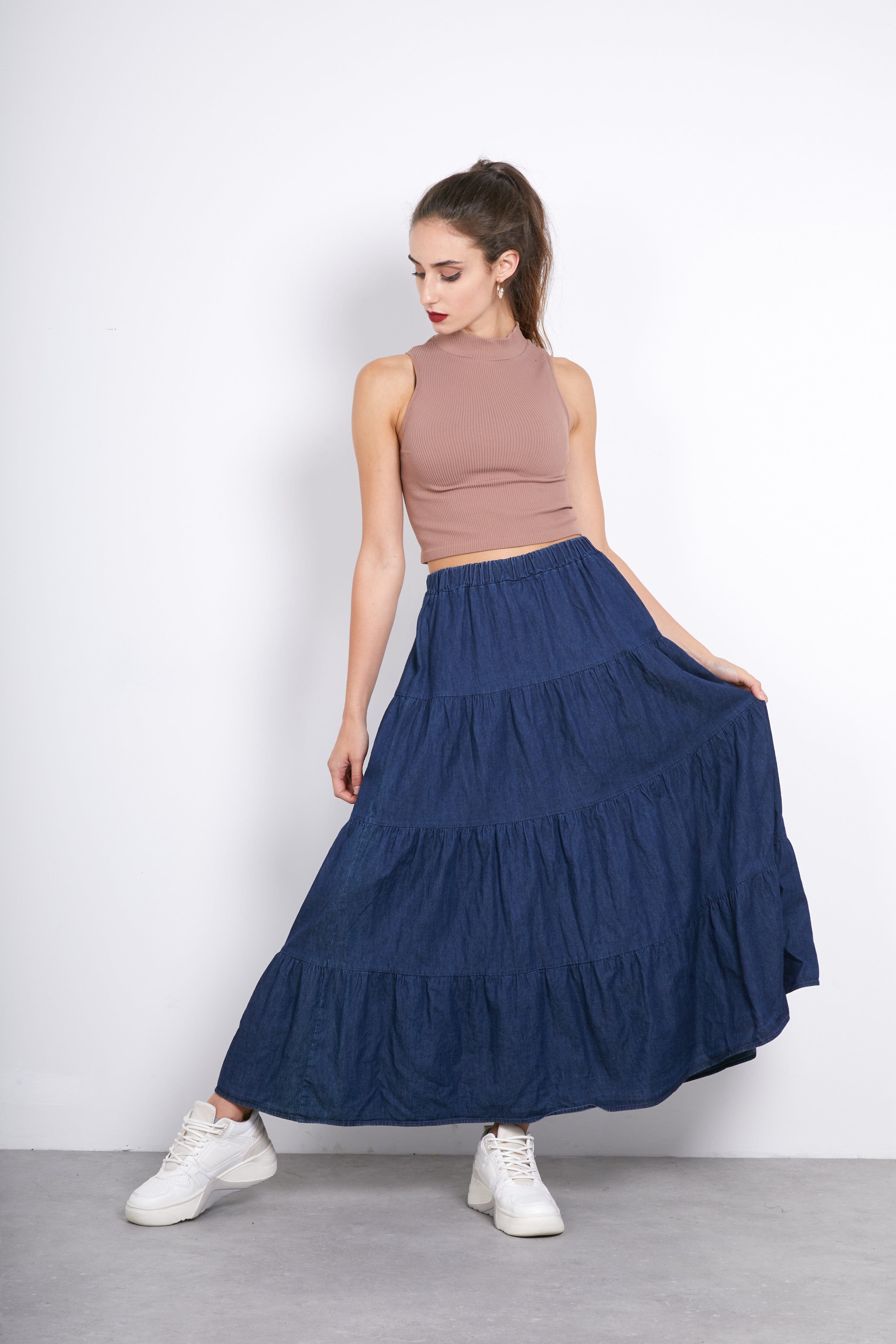 Jupe midi coton jupe