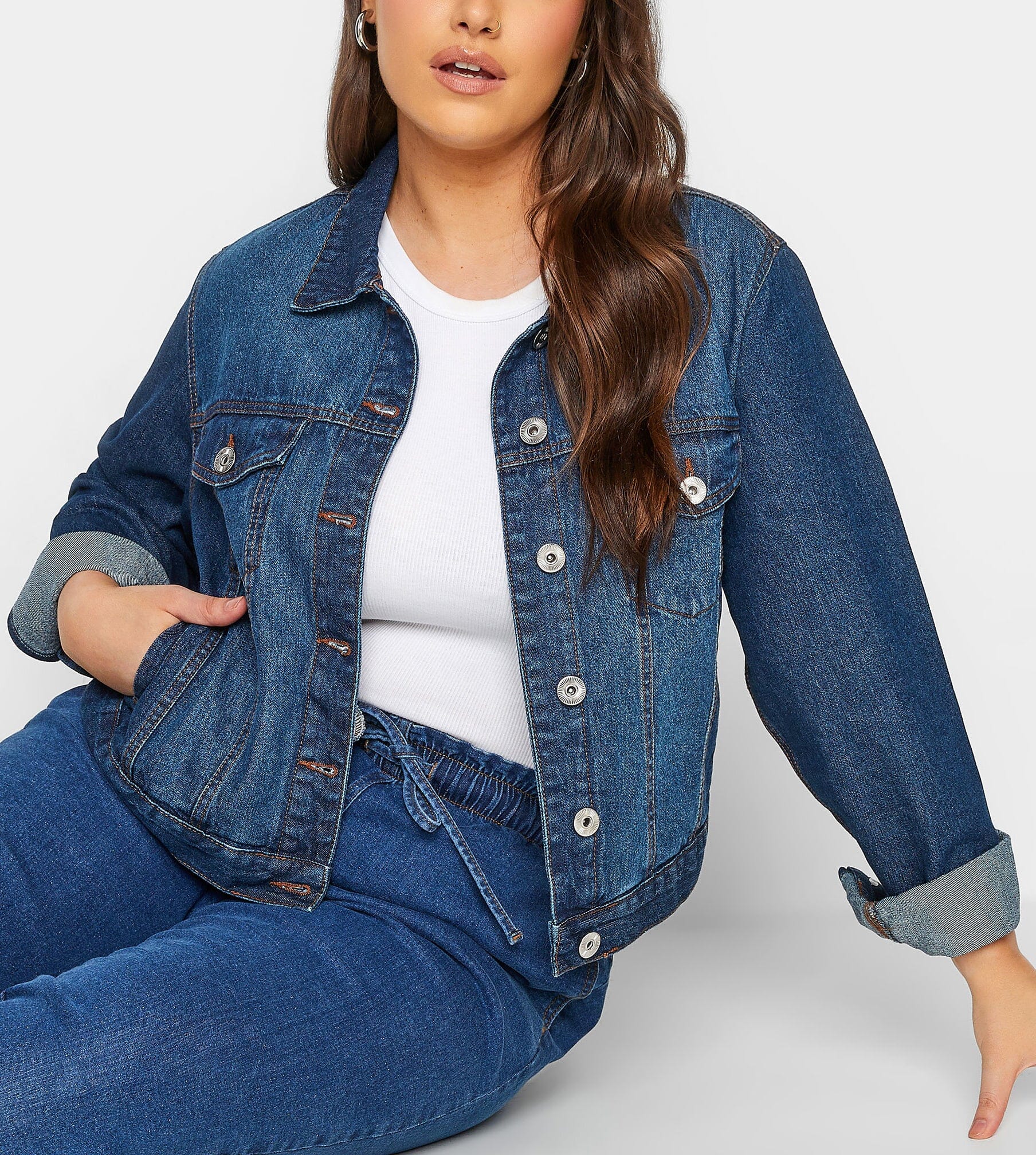 Blouson en jeans grande taille veste