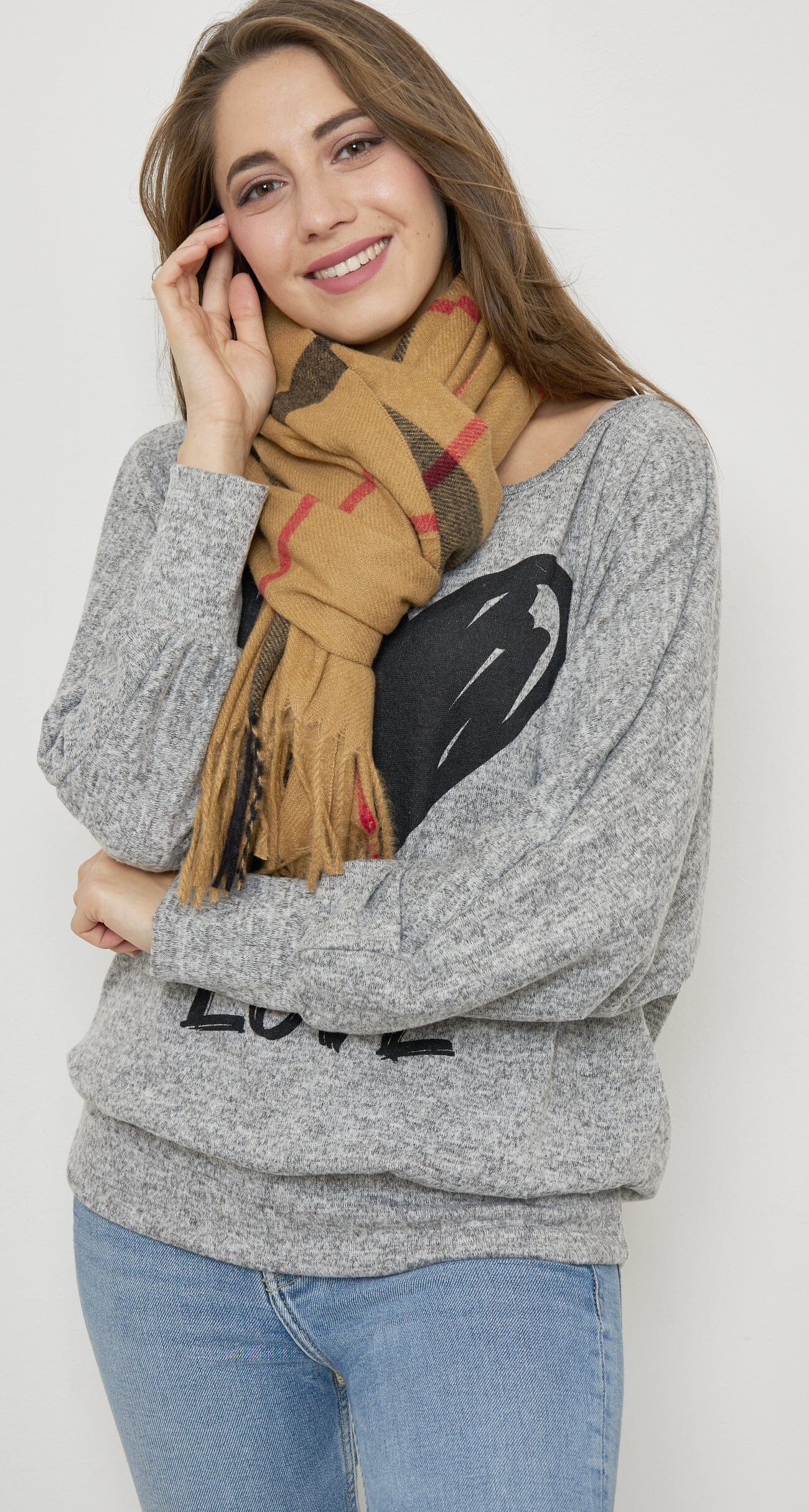 Grande Etole à Carreaux Mélange Cachemire Chaud foulard