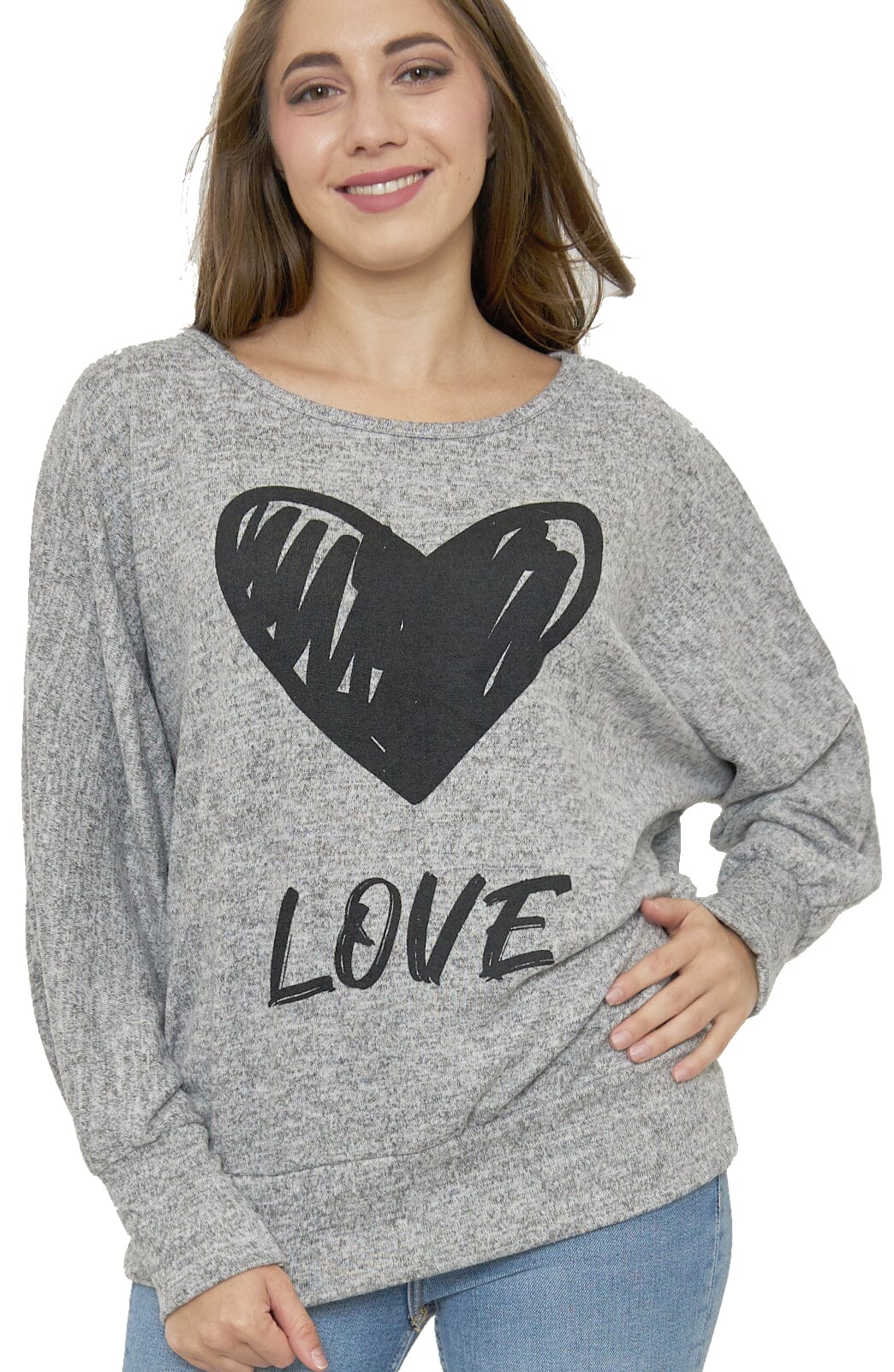 Sweat-Pull Style Oversize imprimé Coeur sweat-pull