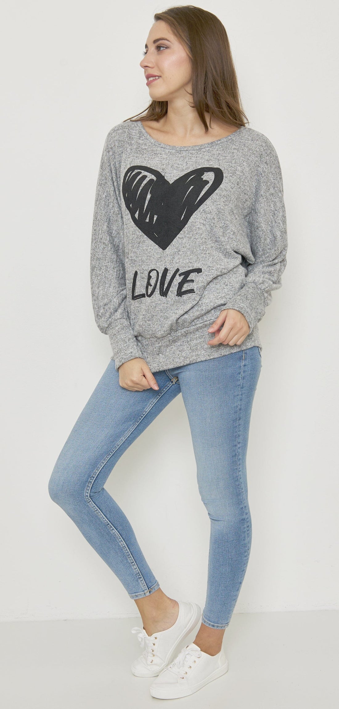 Sweat-Pull Style Oversize imprimé Coeur sweat-pull