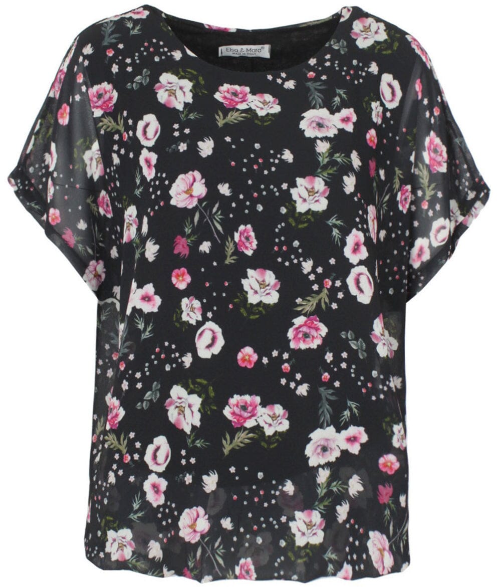 Blouse voile fleurie haut