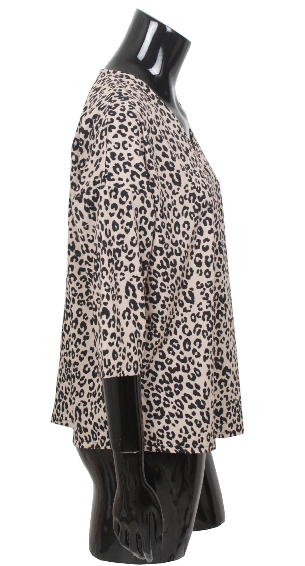 T shirt manches 3/4 motif léopard haut