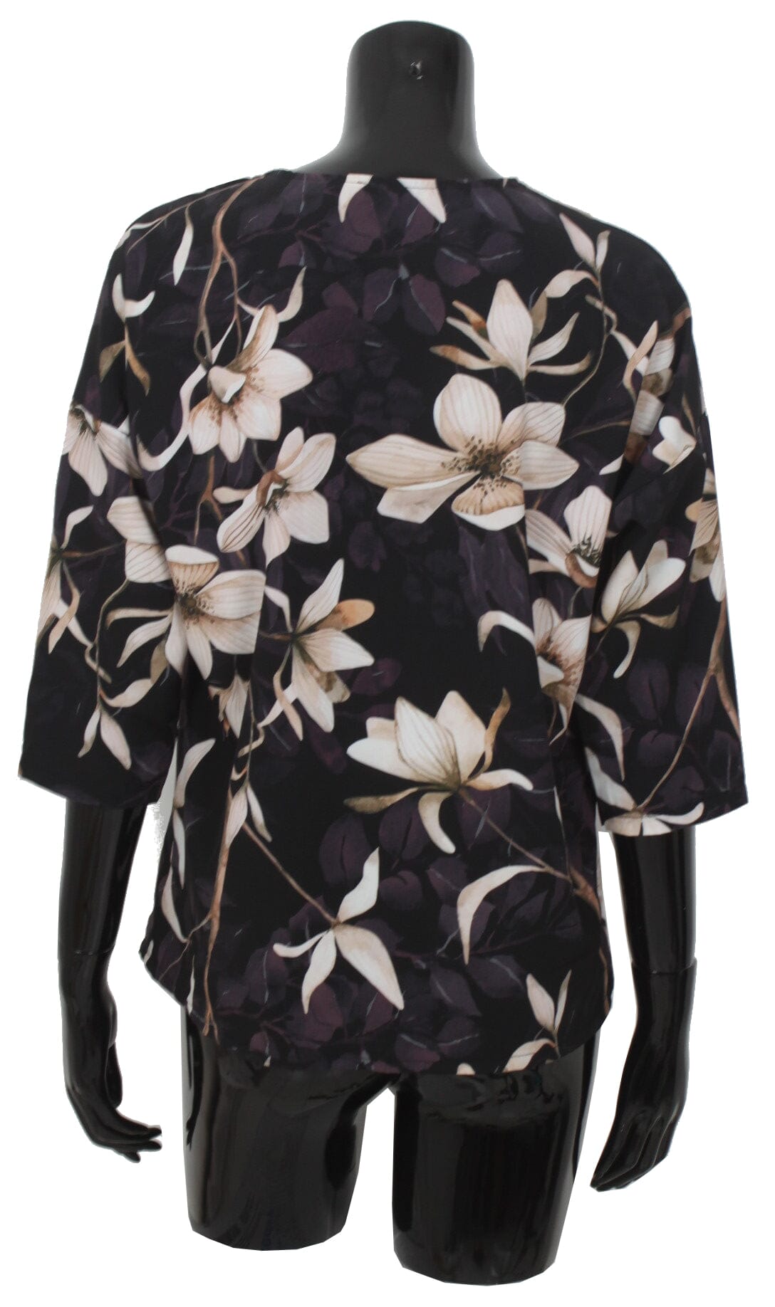 T shirt manches 3/4 motif tulipe femme haut