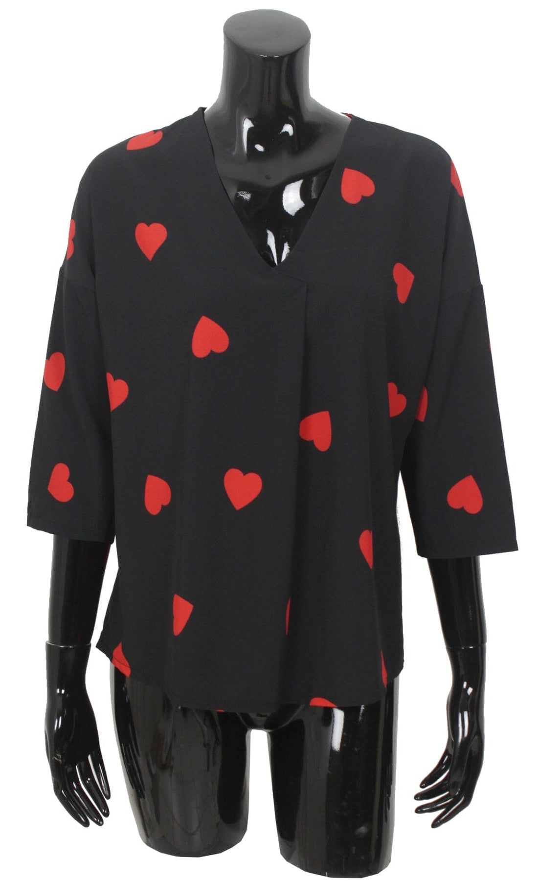 T shirt manches 3/4 motif petit coeur femme haut