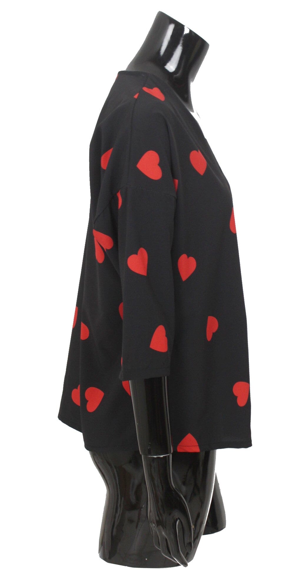 T shirt manches 3/4 motif petit coeur femme haut