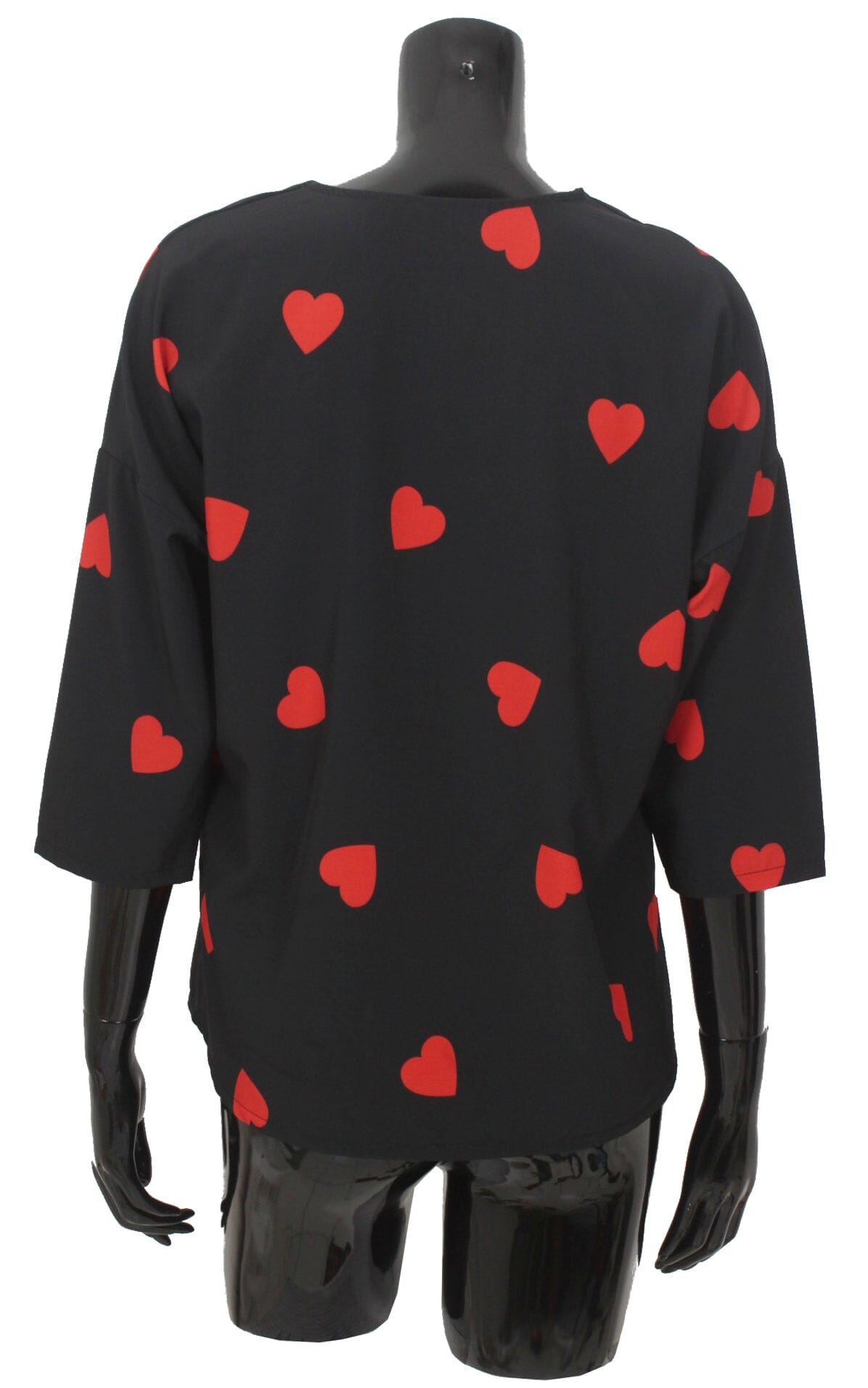 T shirt manches 3/4 motif petit coeur femme haut