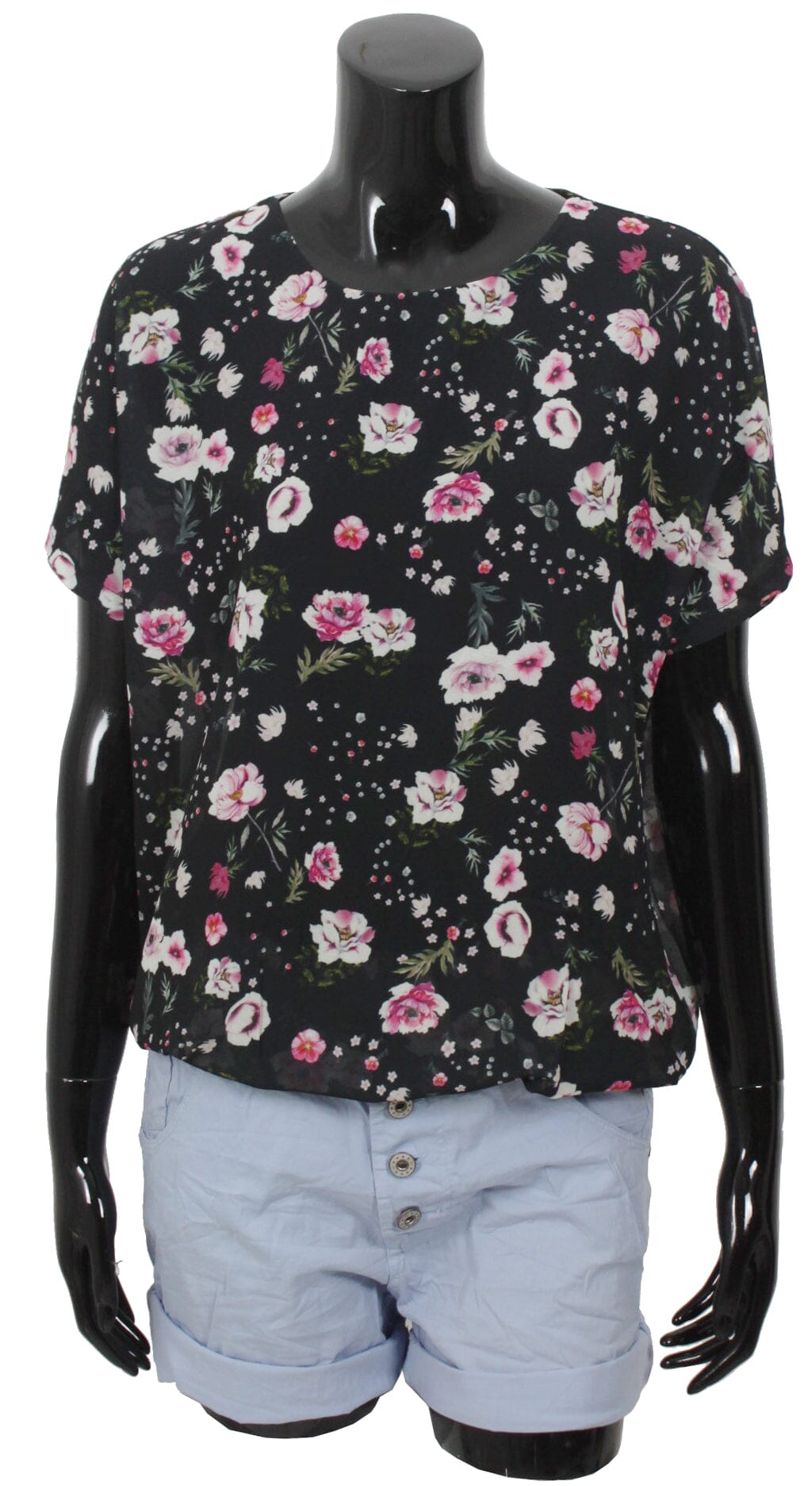 Blouse voile fleurie haut