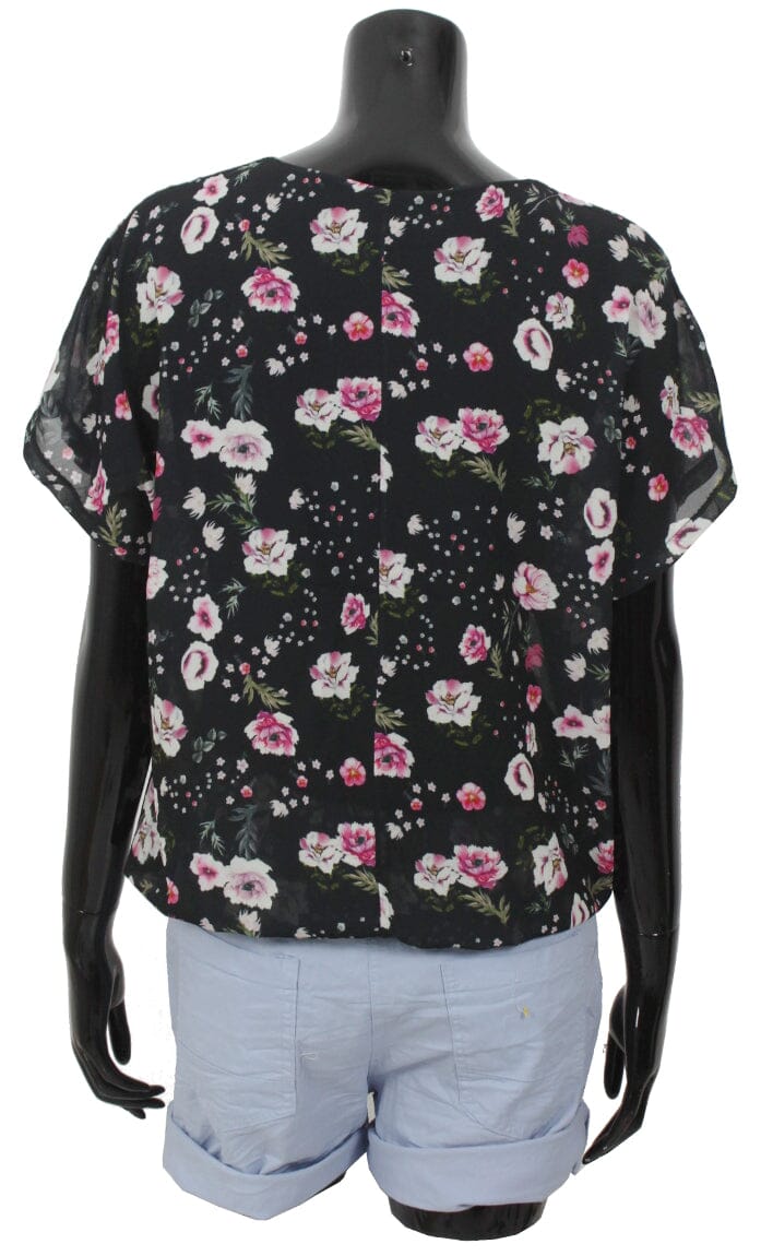 Blouse voile fleurie haut
