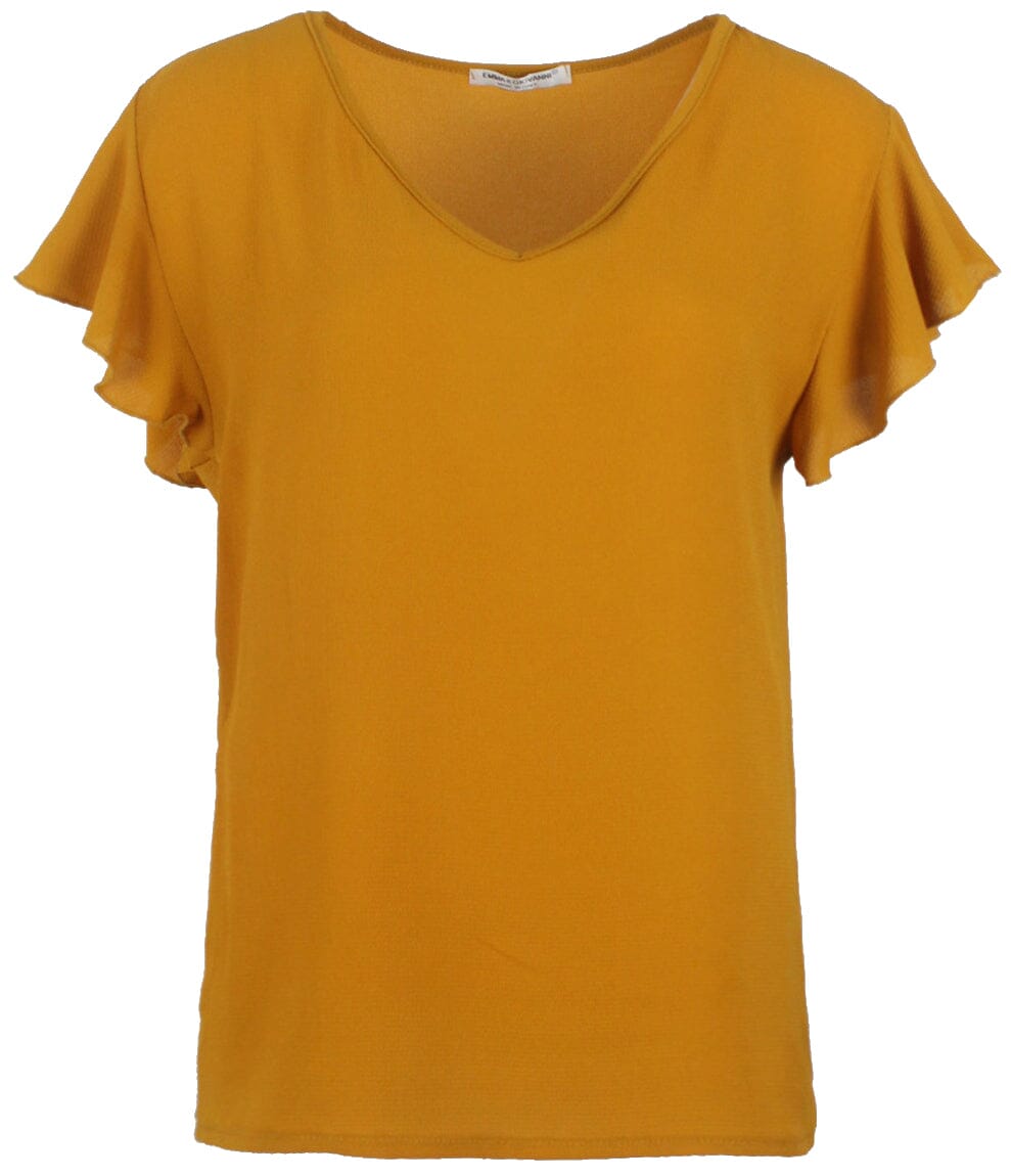 T shirt voile femme manches froufrou haut