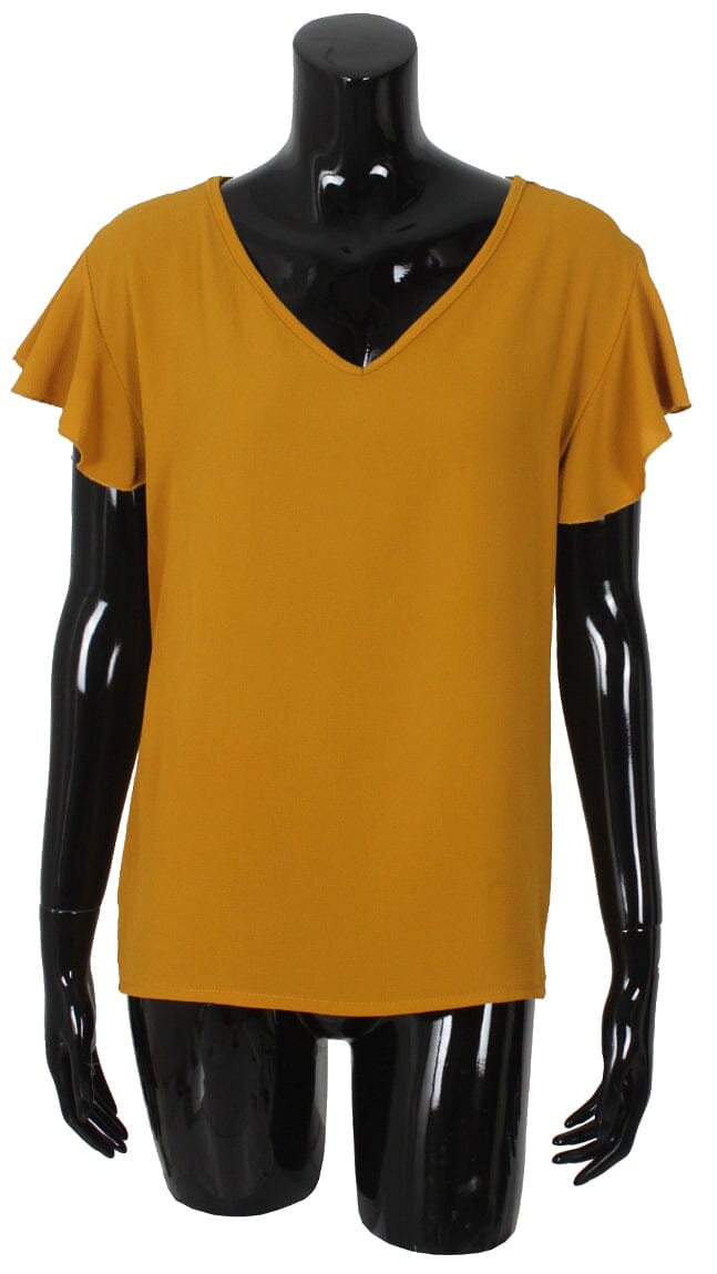 T shirt voile femme manches froufrou haut