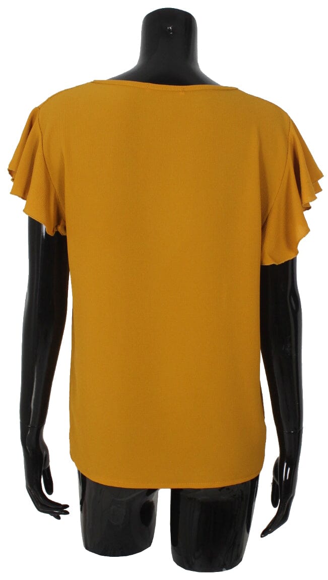 T shirt voile femme manches froufrou haut