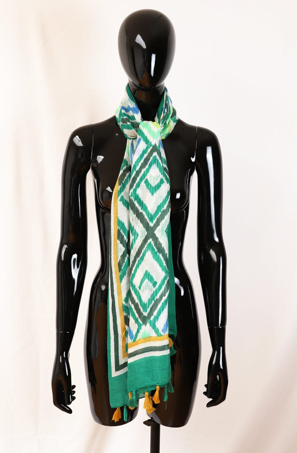 Echarpe avec franges Vert foulard