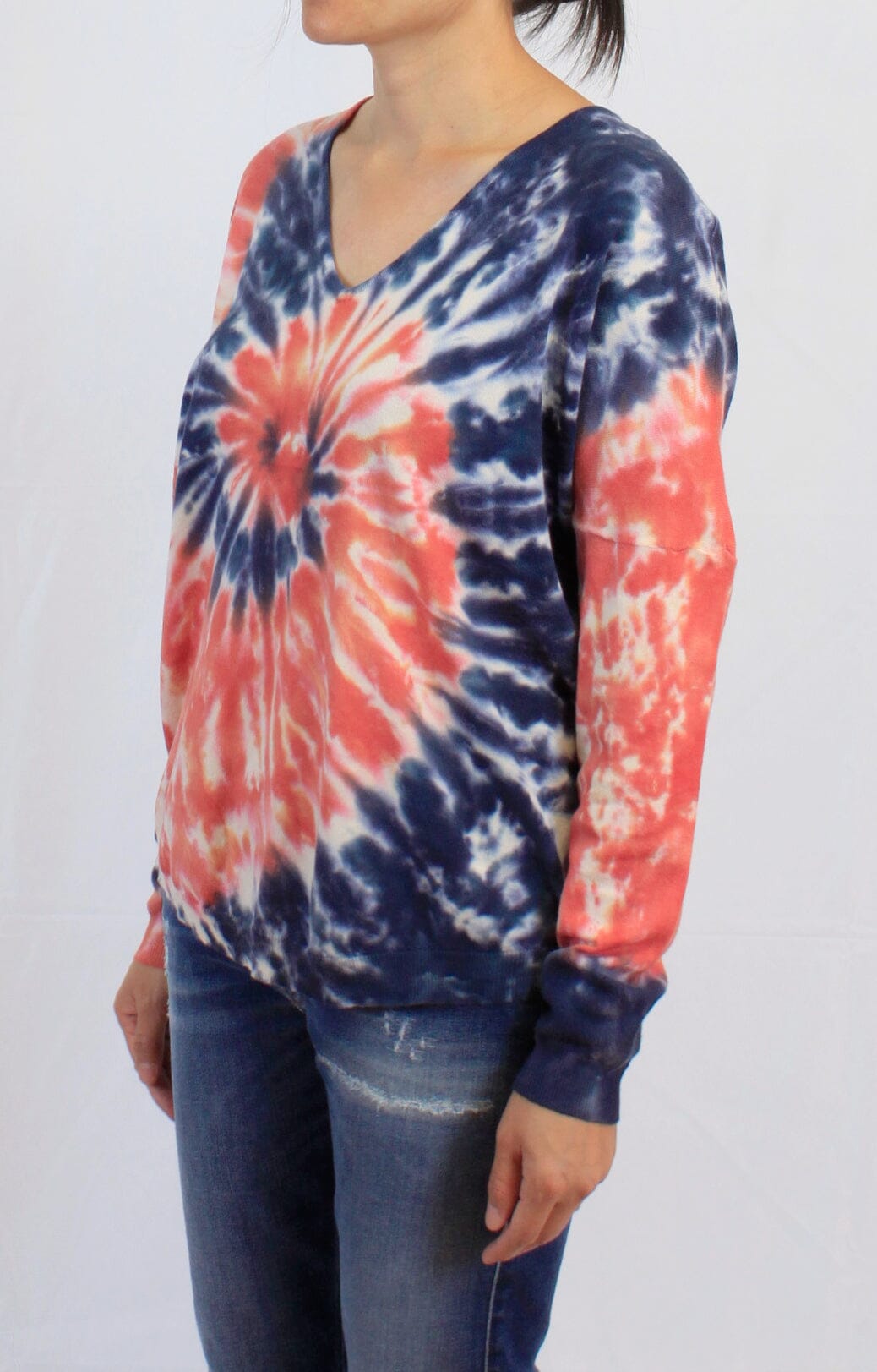 Pull à Col V 100% Coton Tricots (Taille Unique Convient pour 36 au 44) pull