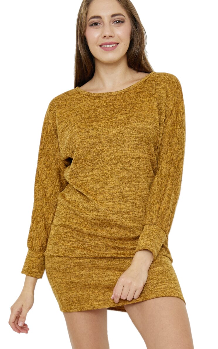 Robe Pull Moutarde manches longues Robe