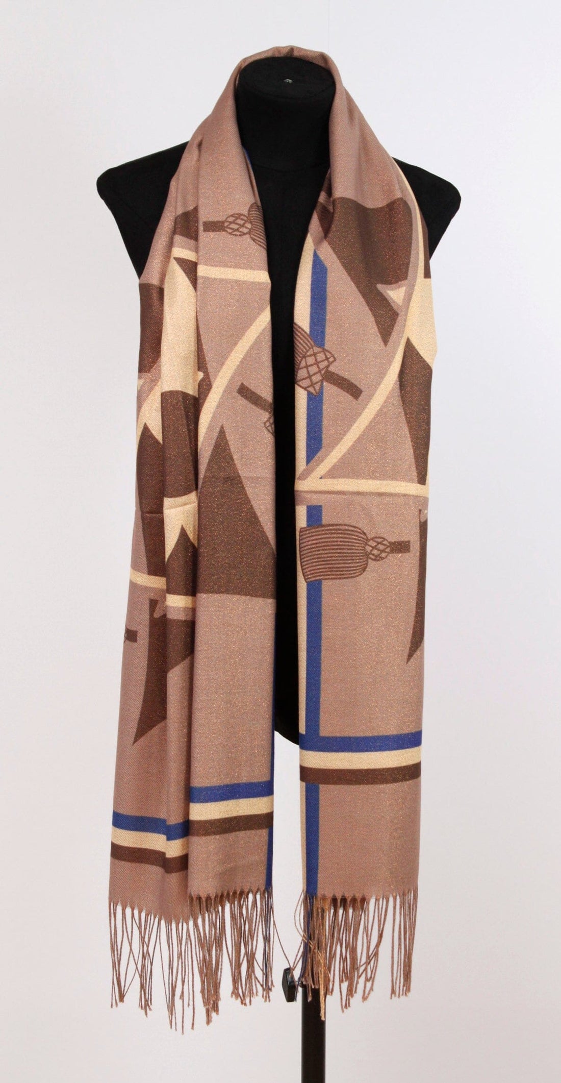 Écharpe Laine à Frange Pashimina