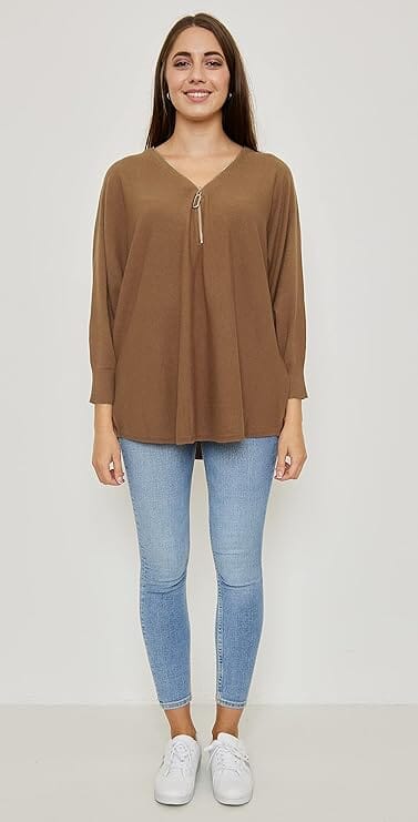 Pull Zip, Manches Longues Tricots, Grande Taille (Taille Unique 40-48) pull