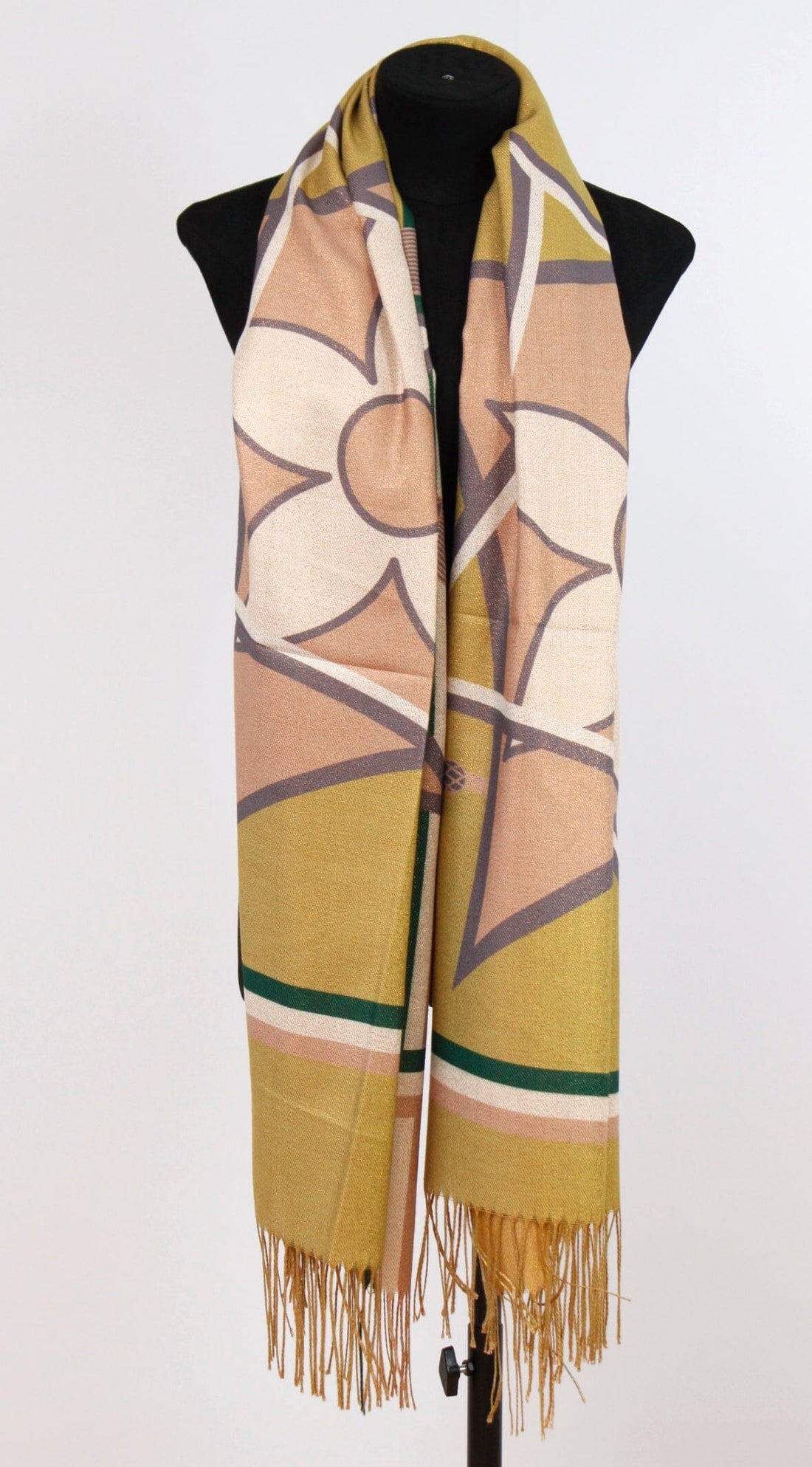 Grande Écharpe Laine à Frange Pashimina