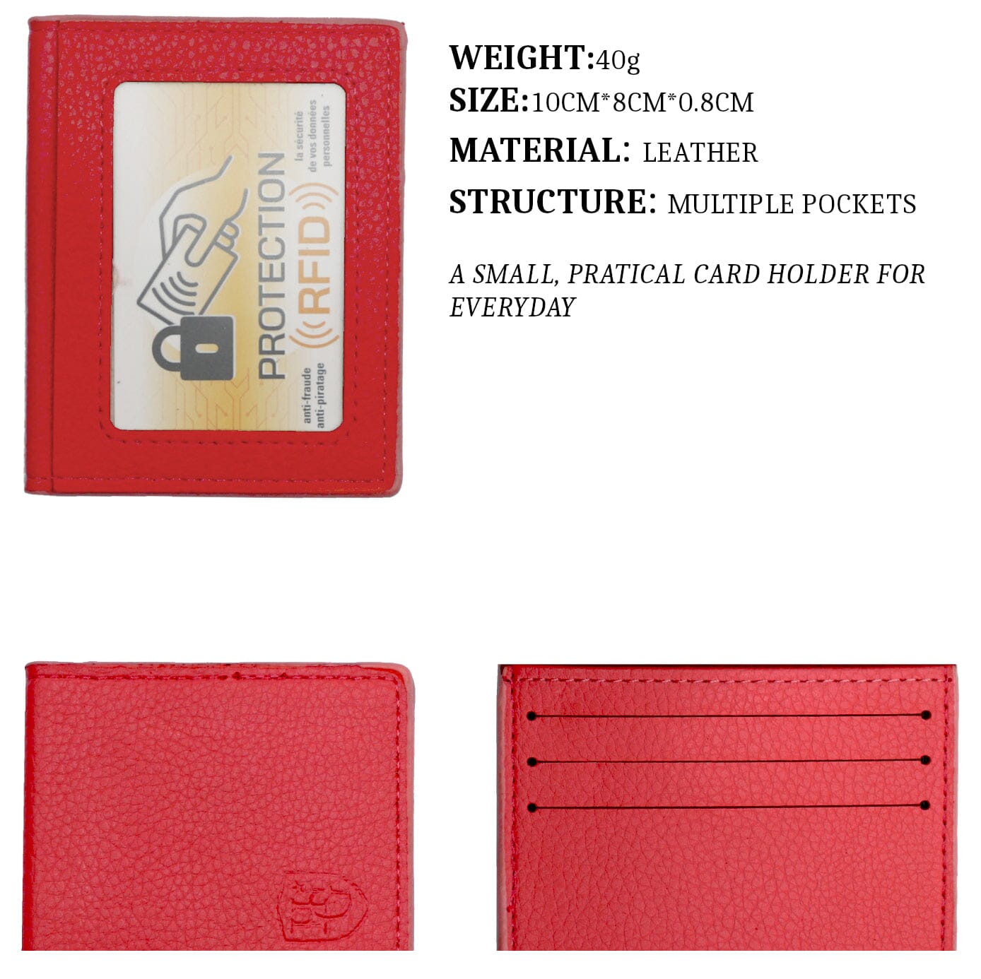 Porte carte credit Rouge-Vif porte de carte crédit
