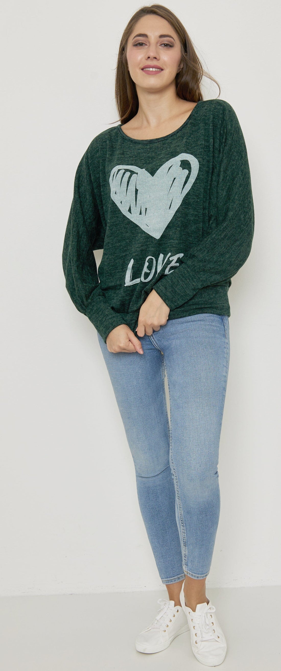 Sweat-Pull Style Oversize imprimé Coeur sweat-pull