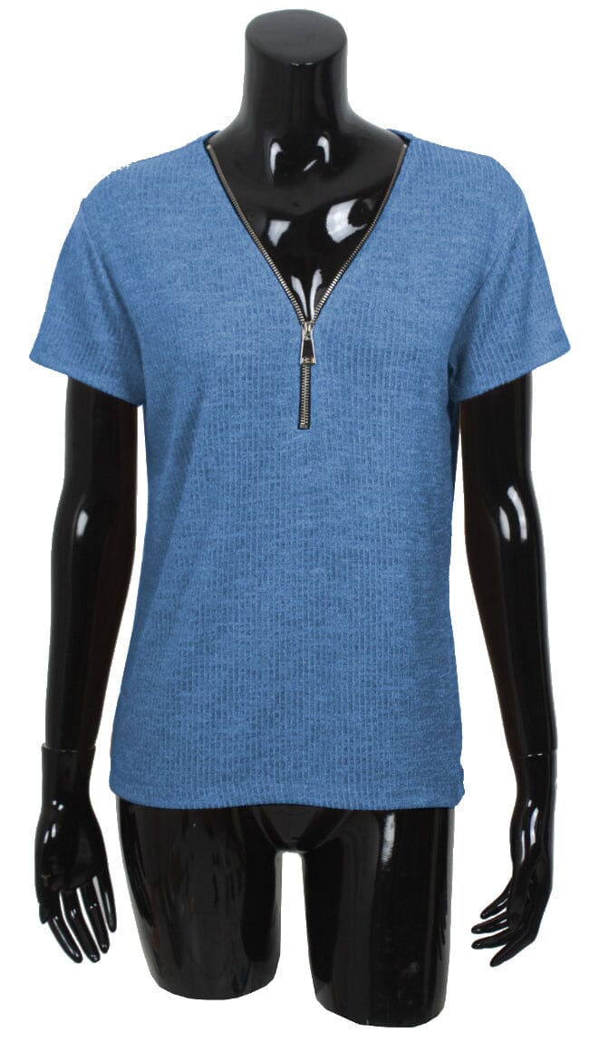 Haut femme fermeture zip mi hauteur haut