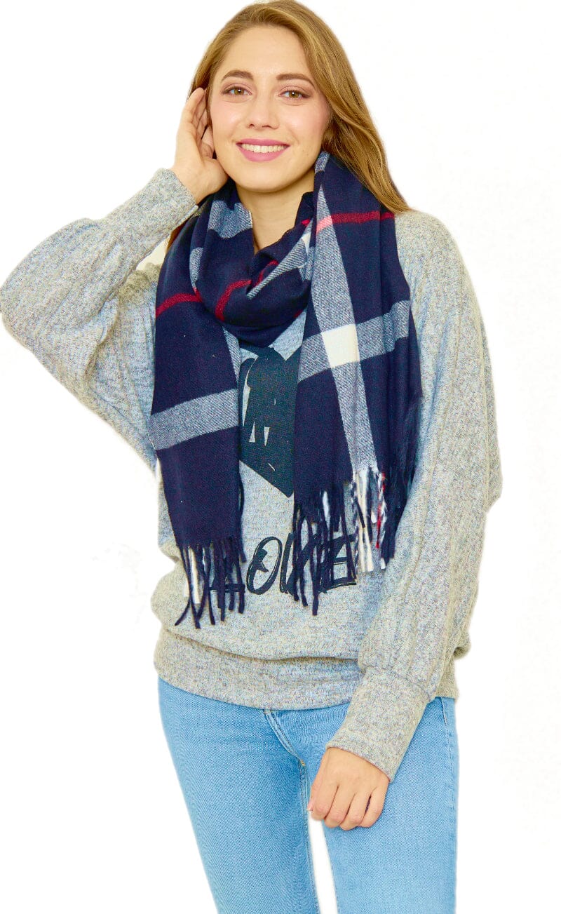 Grande Echarpe à Carreaux Mélange Cachemire Chaud foulard