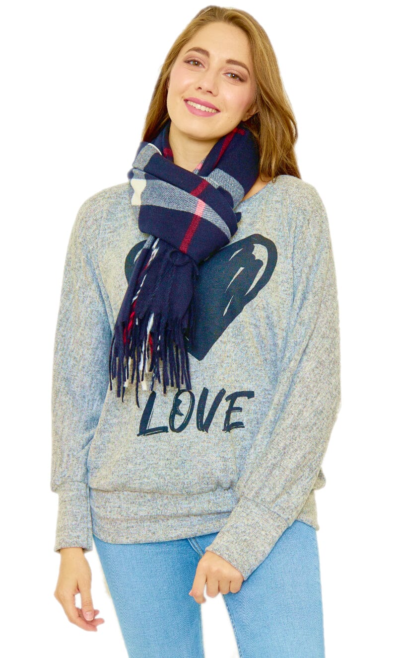 Grande Echarpe à Carreaux Mélange Cachemire Chaud foulard