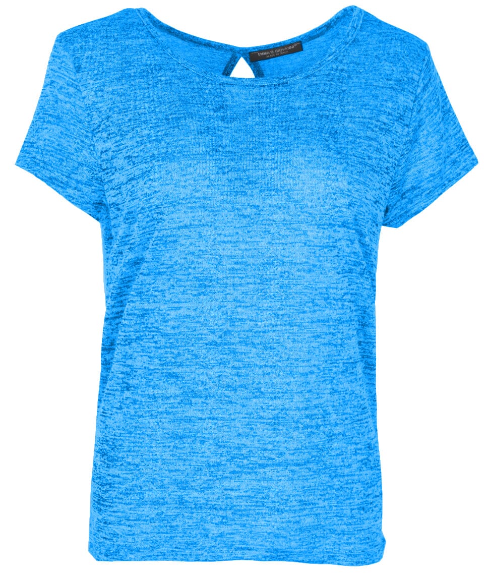 T shirt chiné trous dos haut