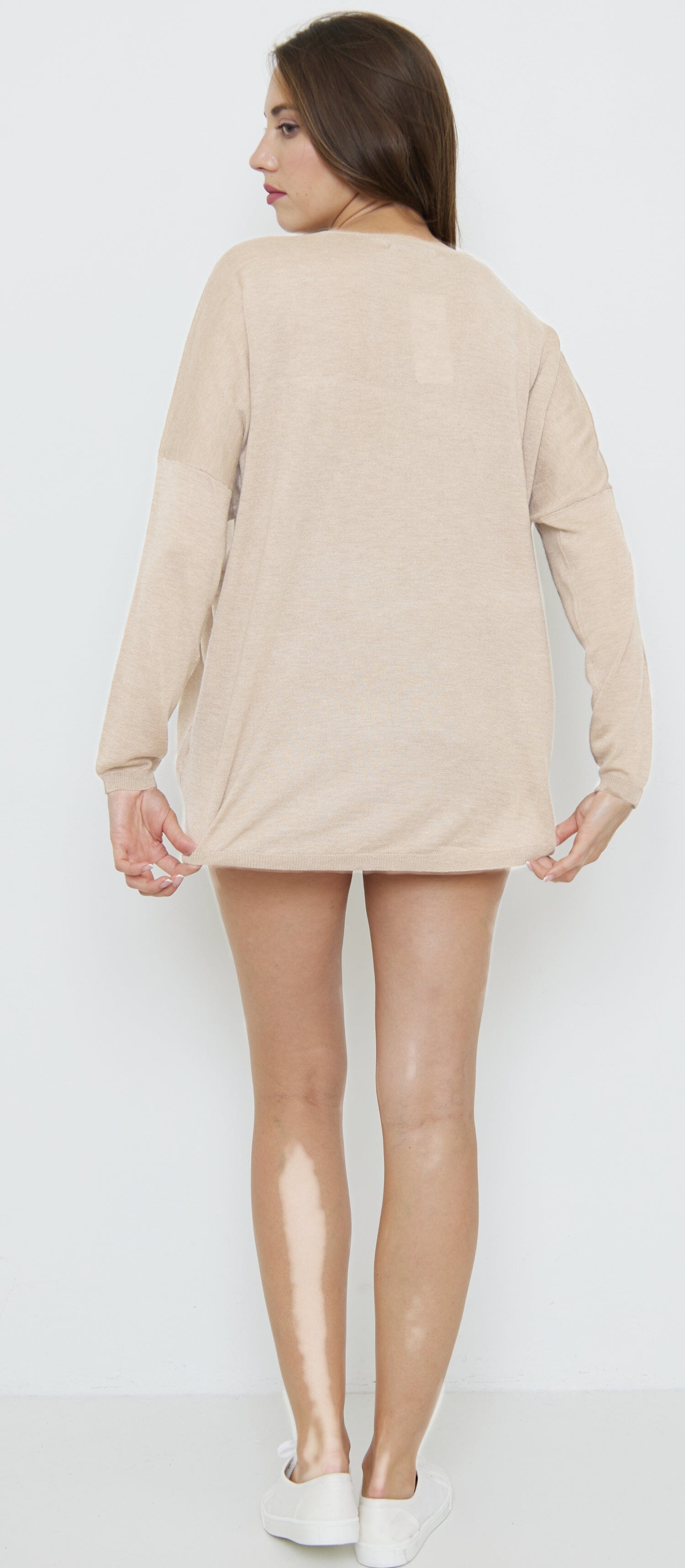 Pull à Col V mélange Laine Tricots (Taille Unique Convient pour 38 au 48) pull