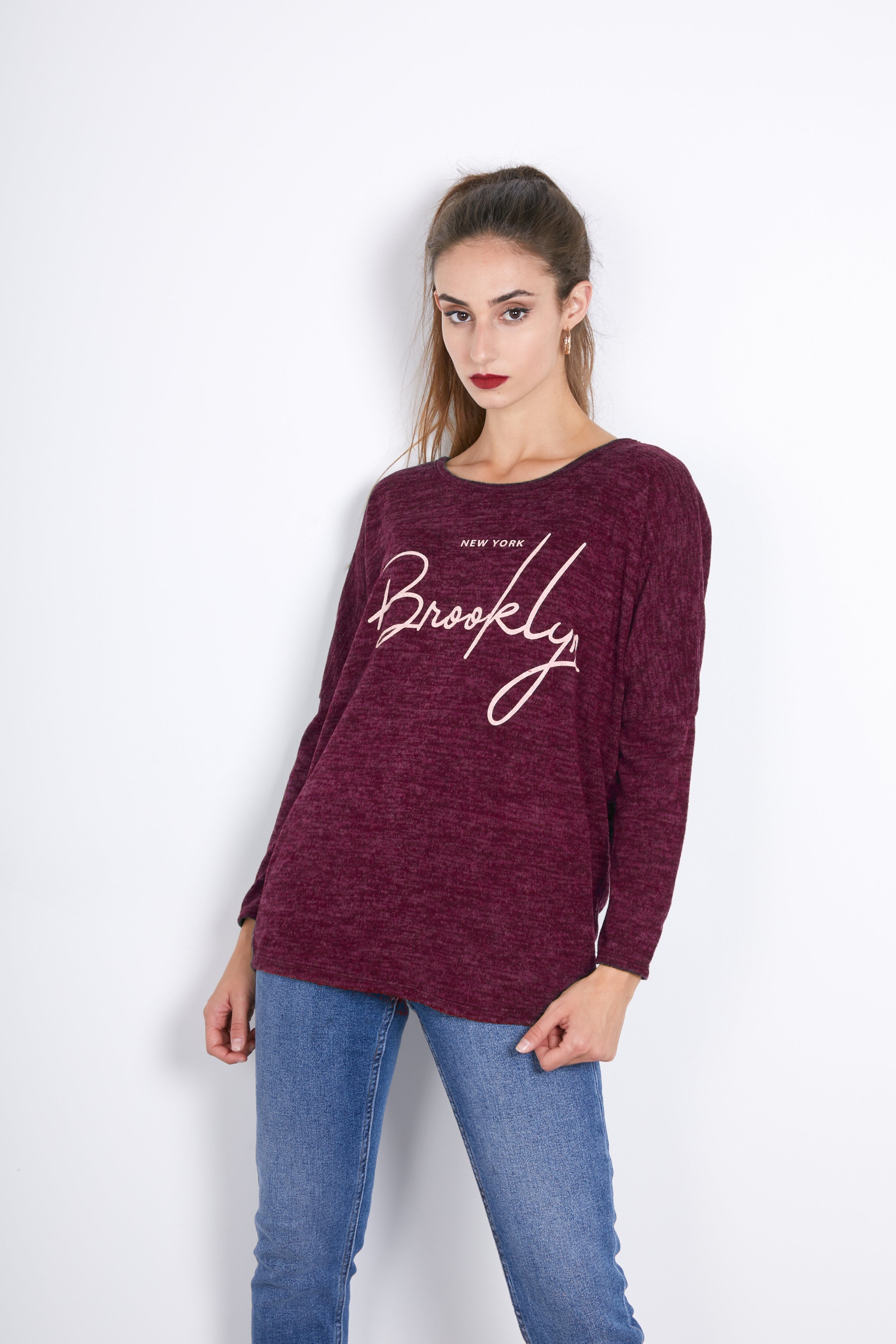 Sweat-Pull Style Oversize imprimé Brooklyn sweat-pull