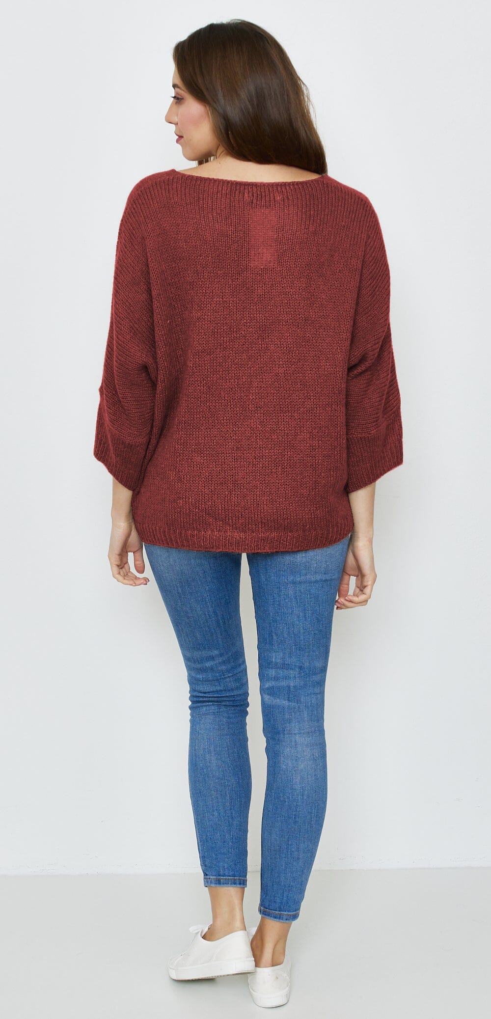 Pull tricoté mélange Mohair, Manches 3/4 (Taille Unique 38 à 44) pull