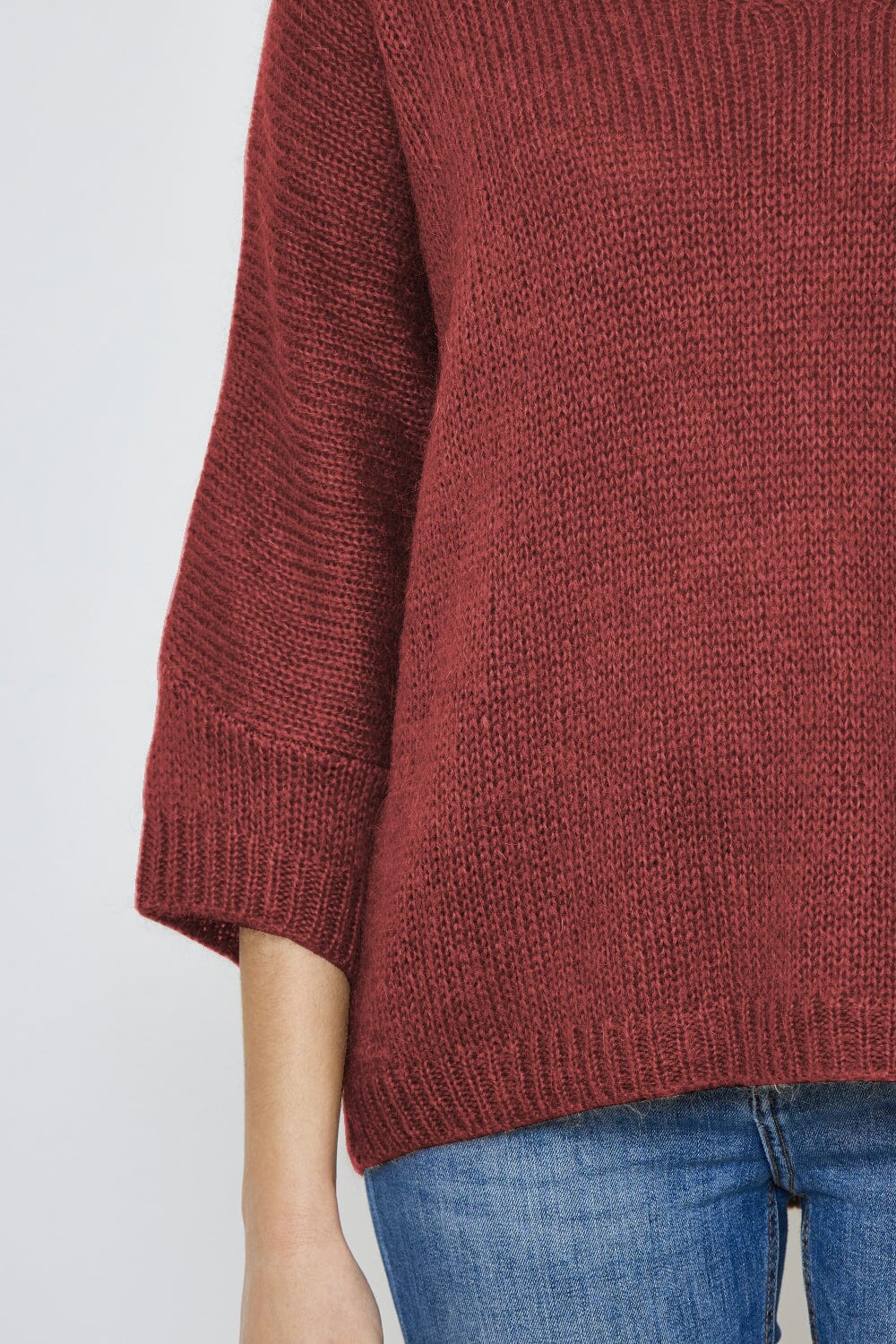 Pull tricoté mélange Mohair, Manches 3/4 (Taille Unique 38 à 44) pull