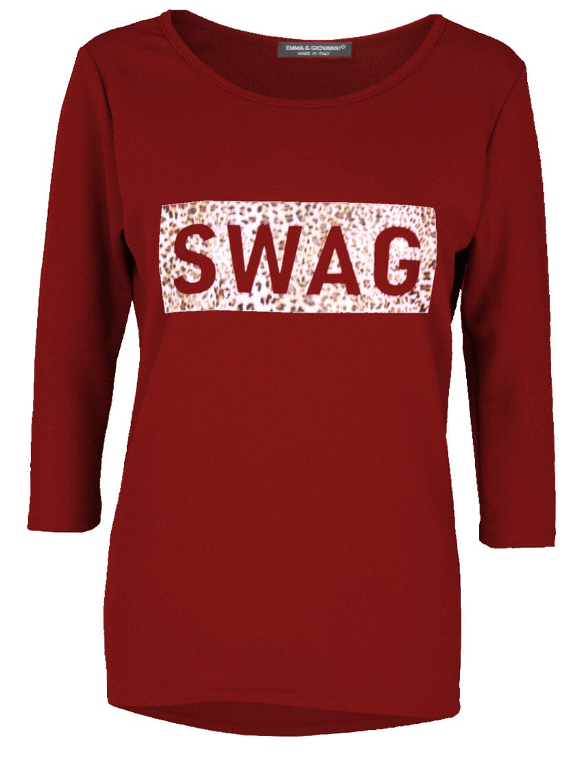 Haut imprimé manches 3/4 haut