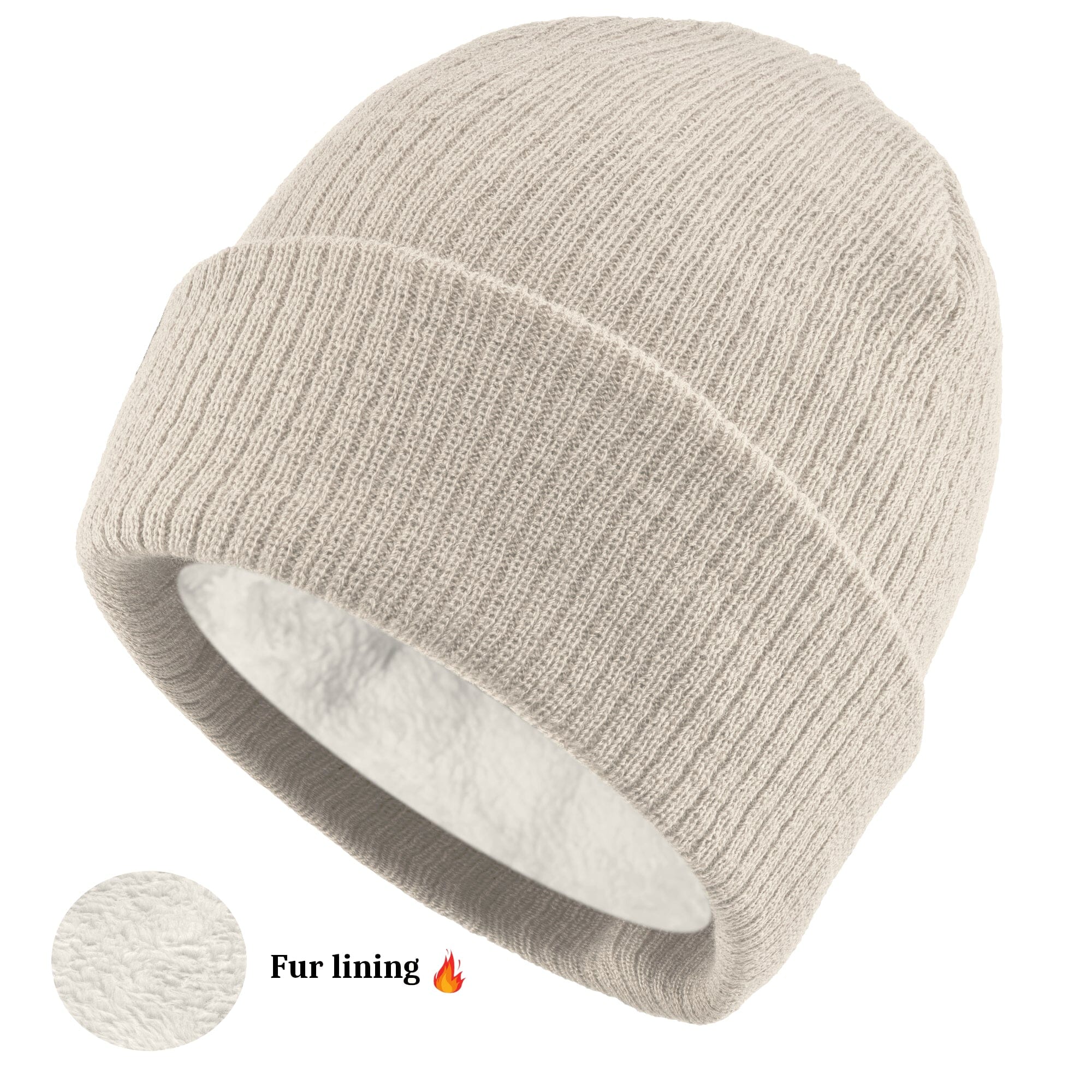 Bonnet Tricoté Fourrure Intérieur pour Femme Homme Bonnet