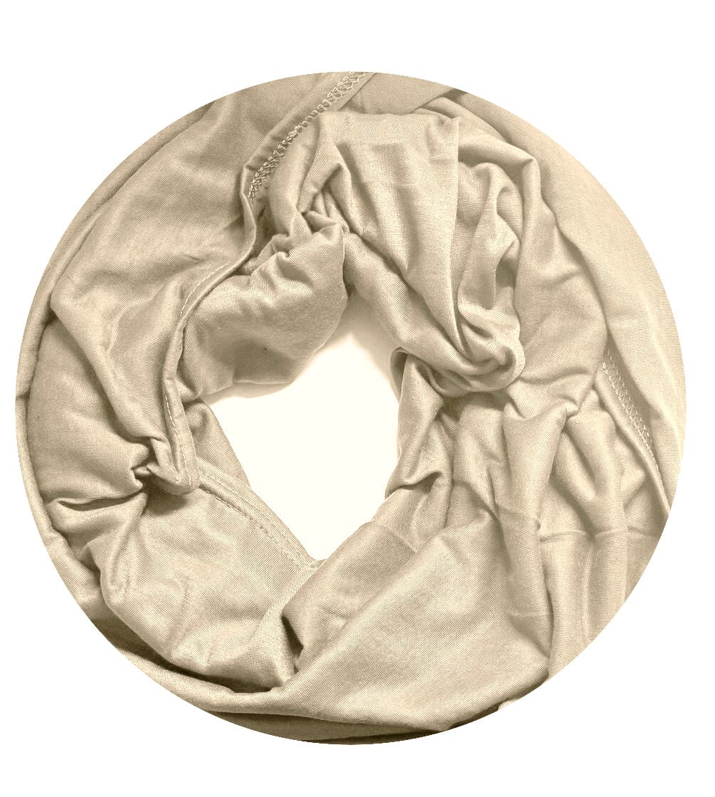 Écharpe Tube Unicolore Confortable Mode Mi-Saison foulard Beige