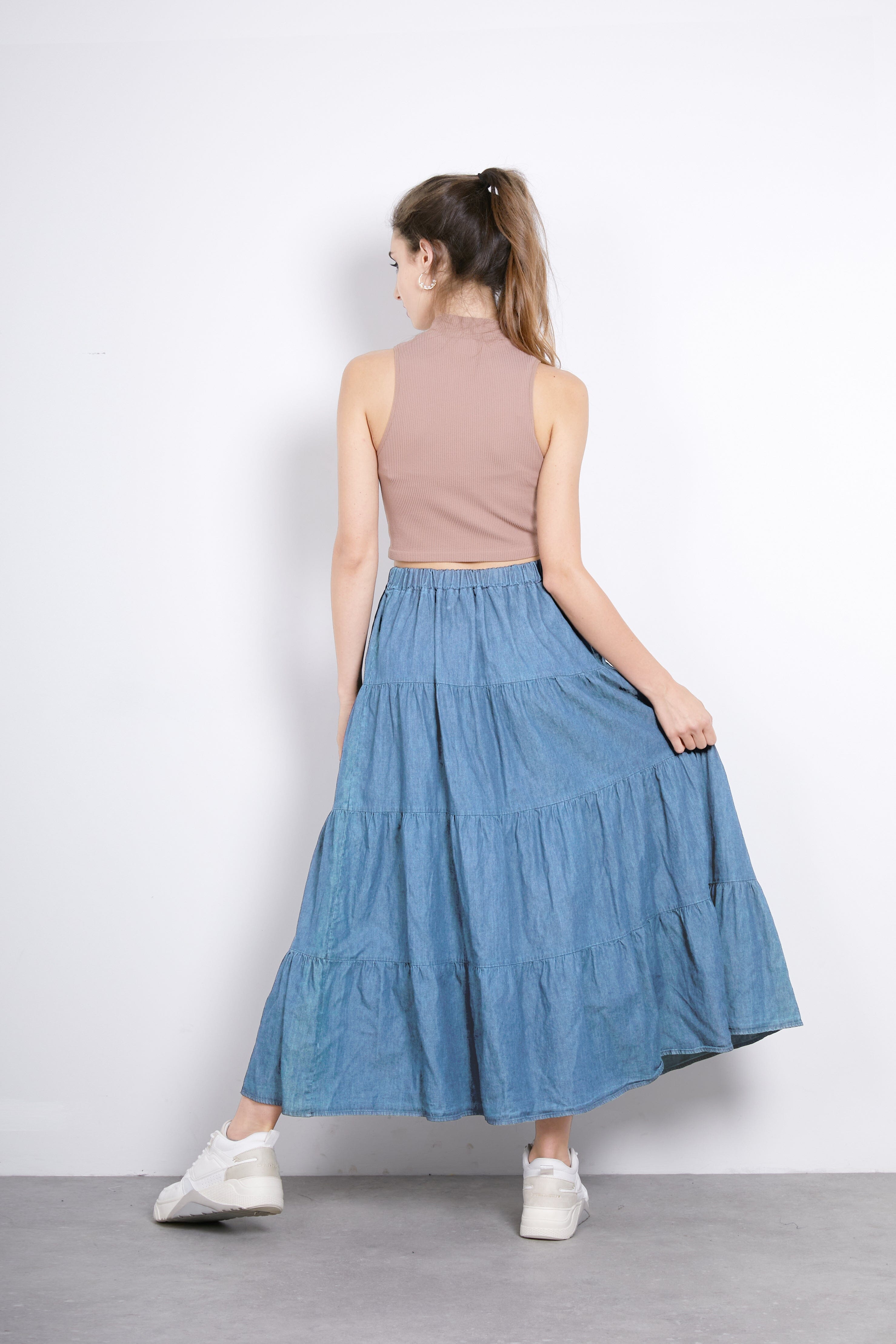 Jupe midi coton jupe