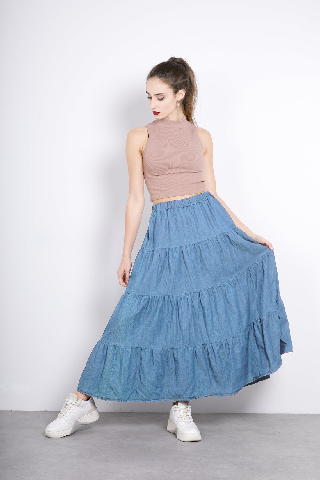 Jupe midi coton jupe