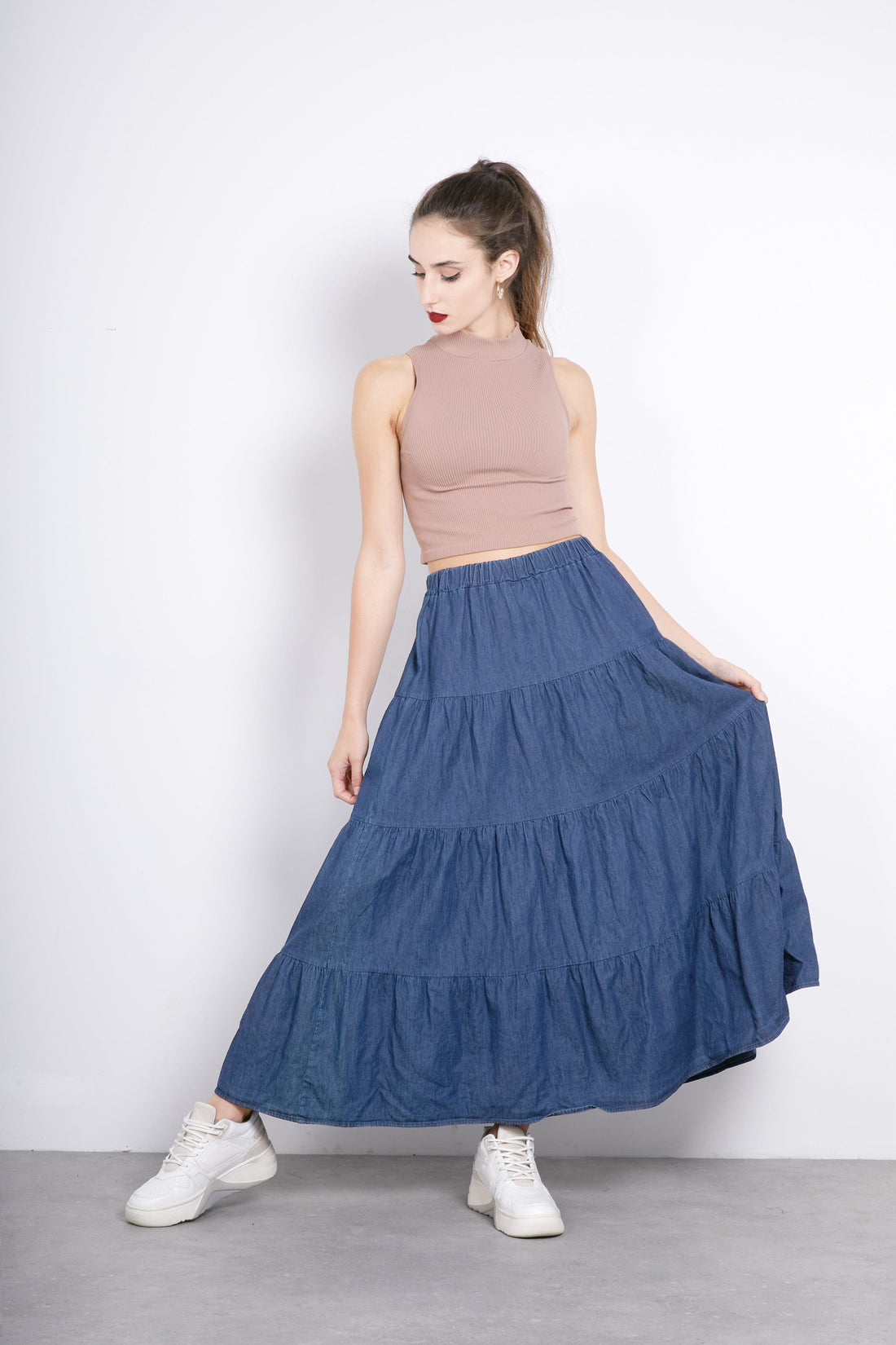 Jupe midi coton jupe