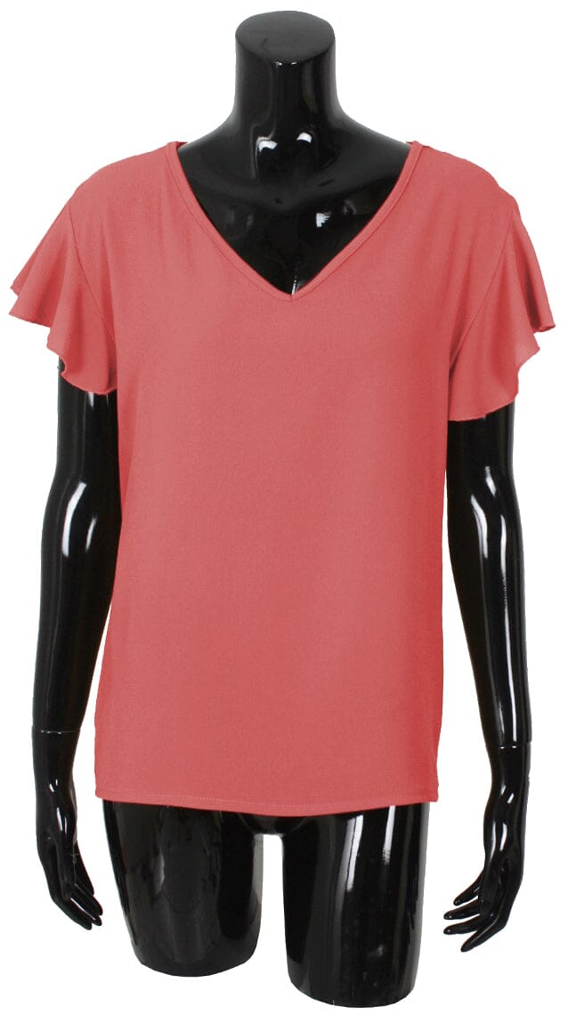 Tee shirt voile manches froufrou haut