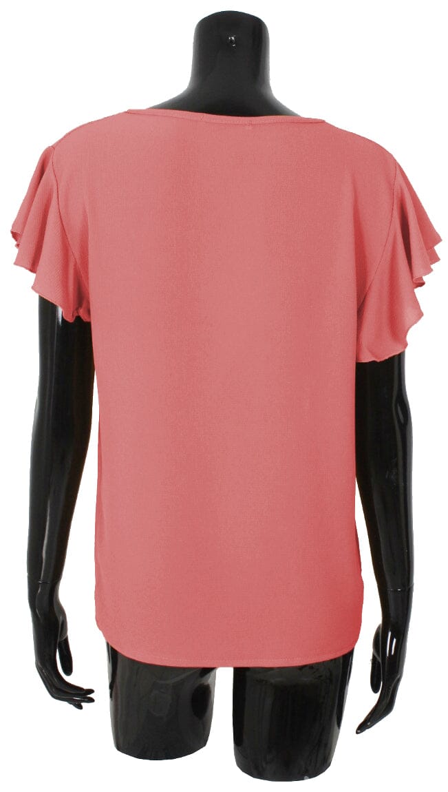 Tee shirt voile manches froufrou haut