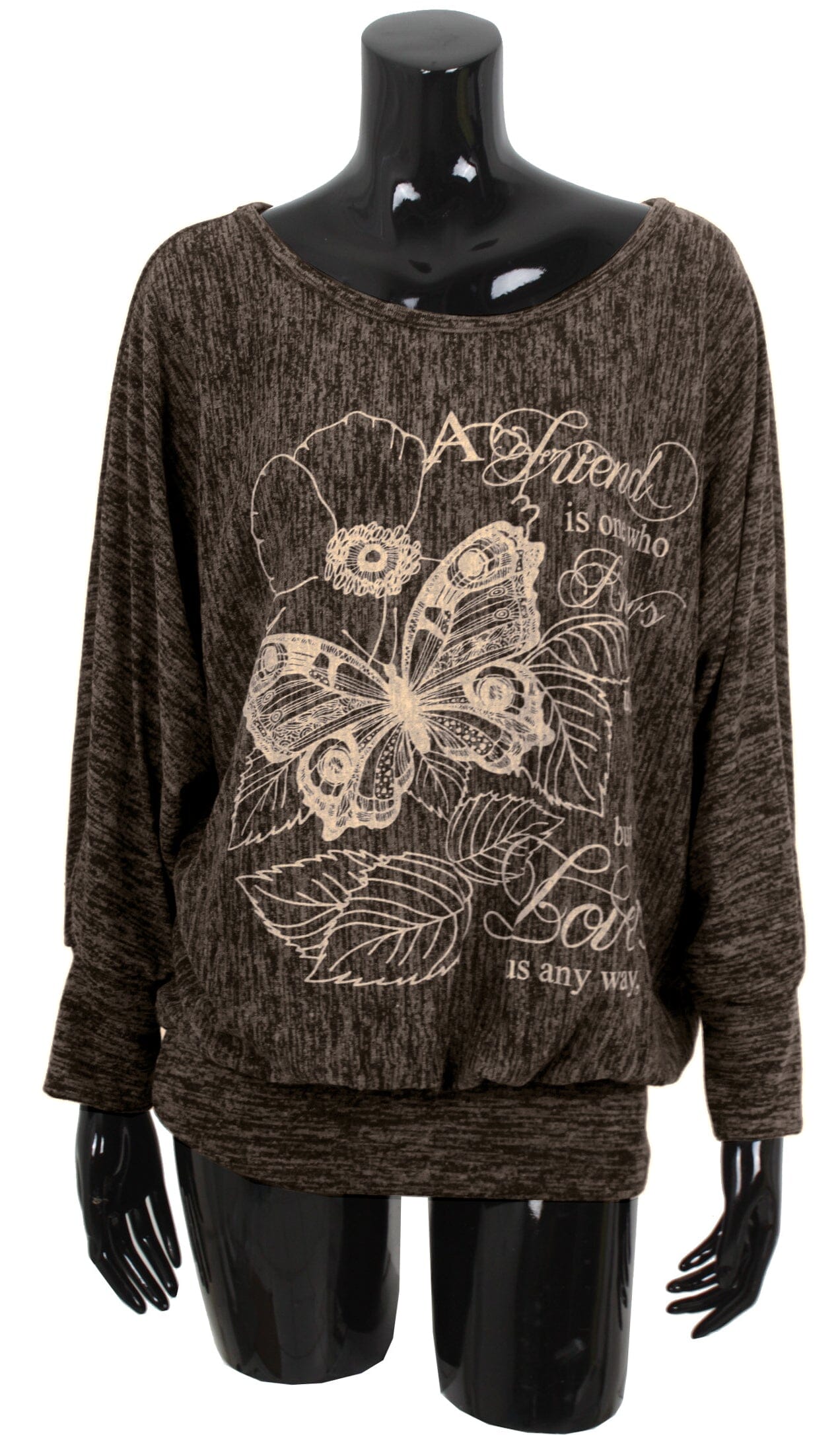 Pull imprimé manches chauve souris sweat-pull