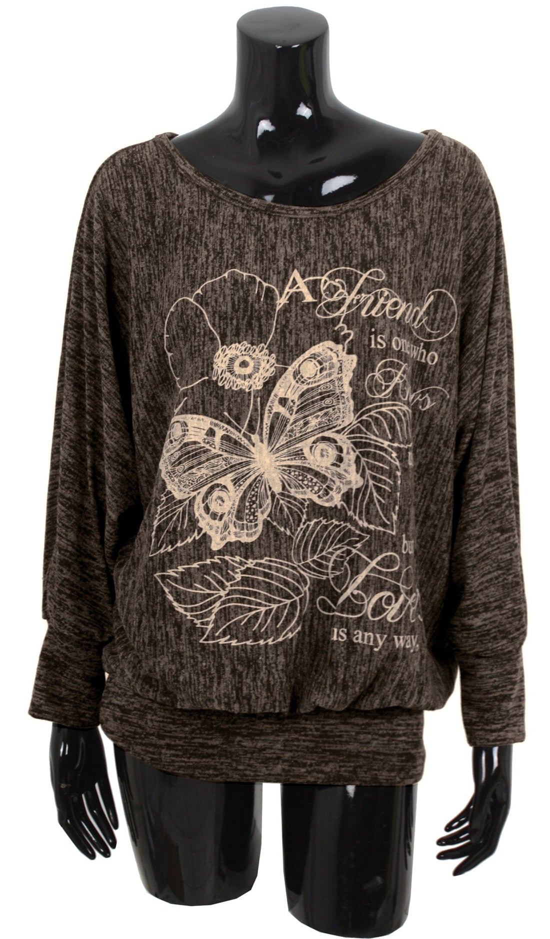 Pull imprimé manches chauve souris sweat-pull